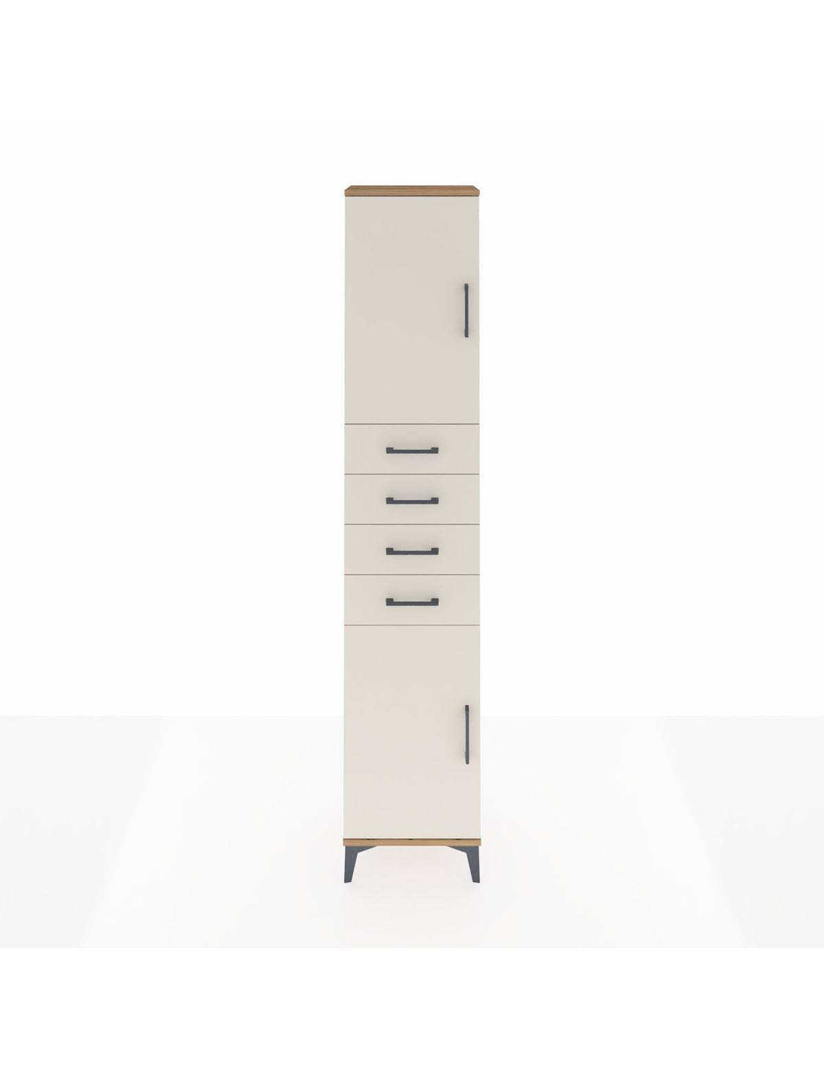 Arges Dolap 3 Raflı 4 Çekmeceli 2 Kapaklı 44x30x221 - S28M217V7A