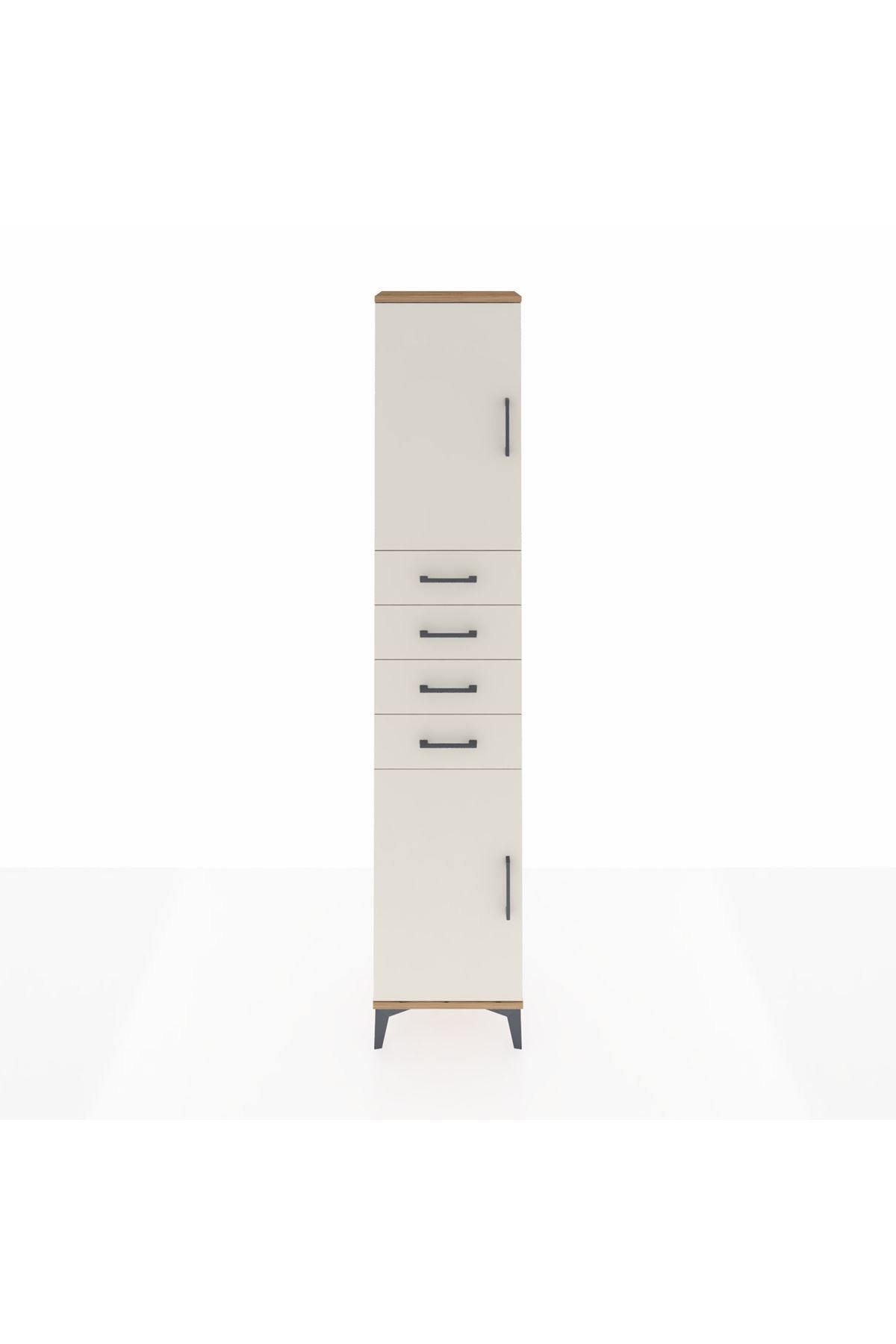 Arges Dolap 3 Raflı 4 Çekmeceli 2 Kapaklı 44x30x221 - S28M217V7A
