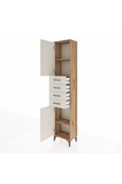 Arges Dolap 3 Raflı 4 Çekmeceli 2 Kapaklı 44x30x221 - S28M217V7A
