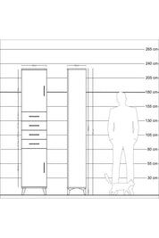 Arges Dolap 3 Raflı 4 Çekmeceli 2 Kapaklı 44x30x221 - S28M217V7A