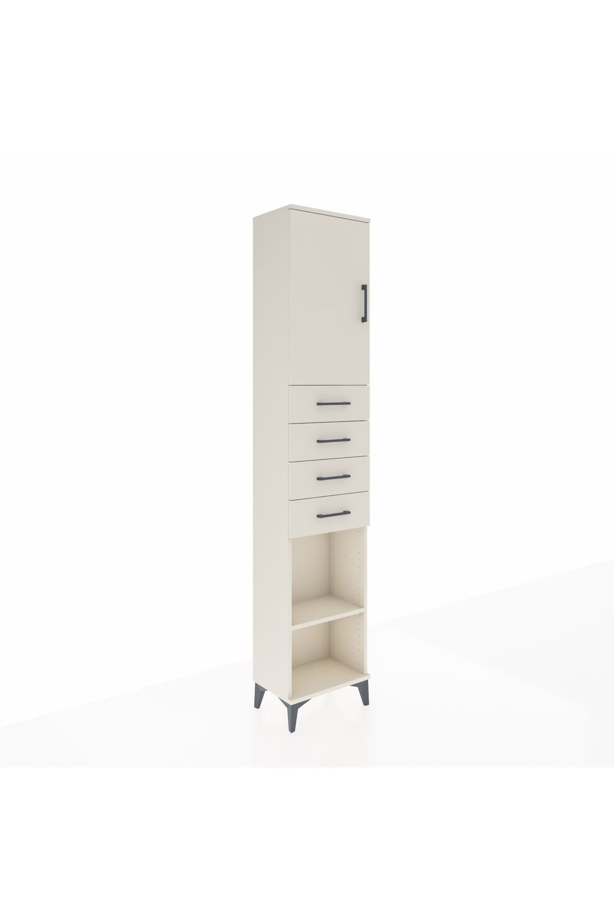 Arges Dolap 3 Raflı 4 Çekmeceli Tek Kapaklı 44x30x221 - S28M218V1A