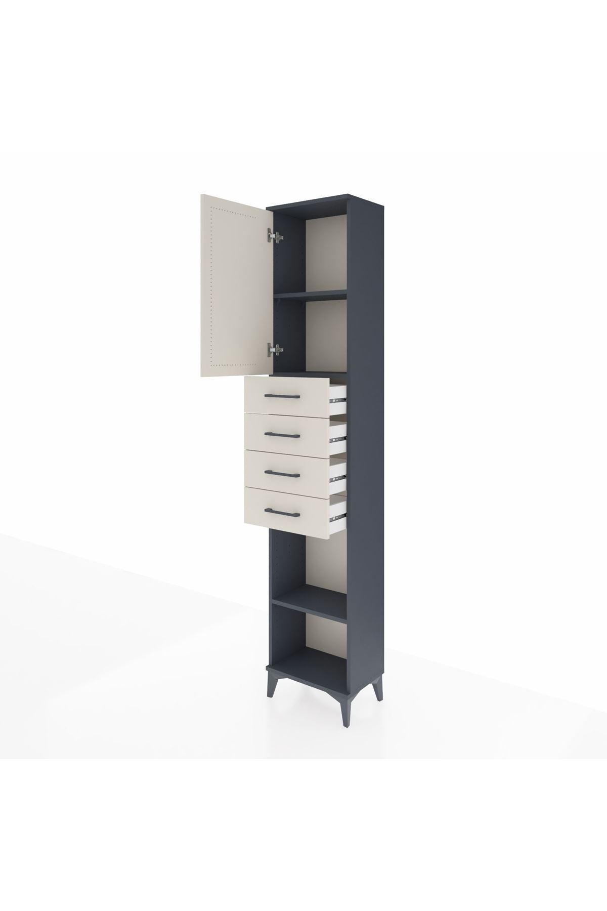 Arges Dolap 3 Raflı 4 Çekmeceli Tek Kapaklı 44x30x221 - S28M218V4A