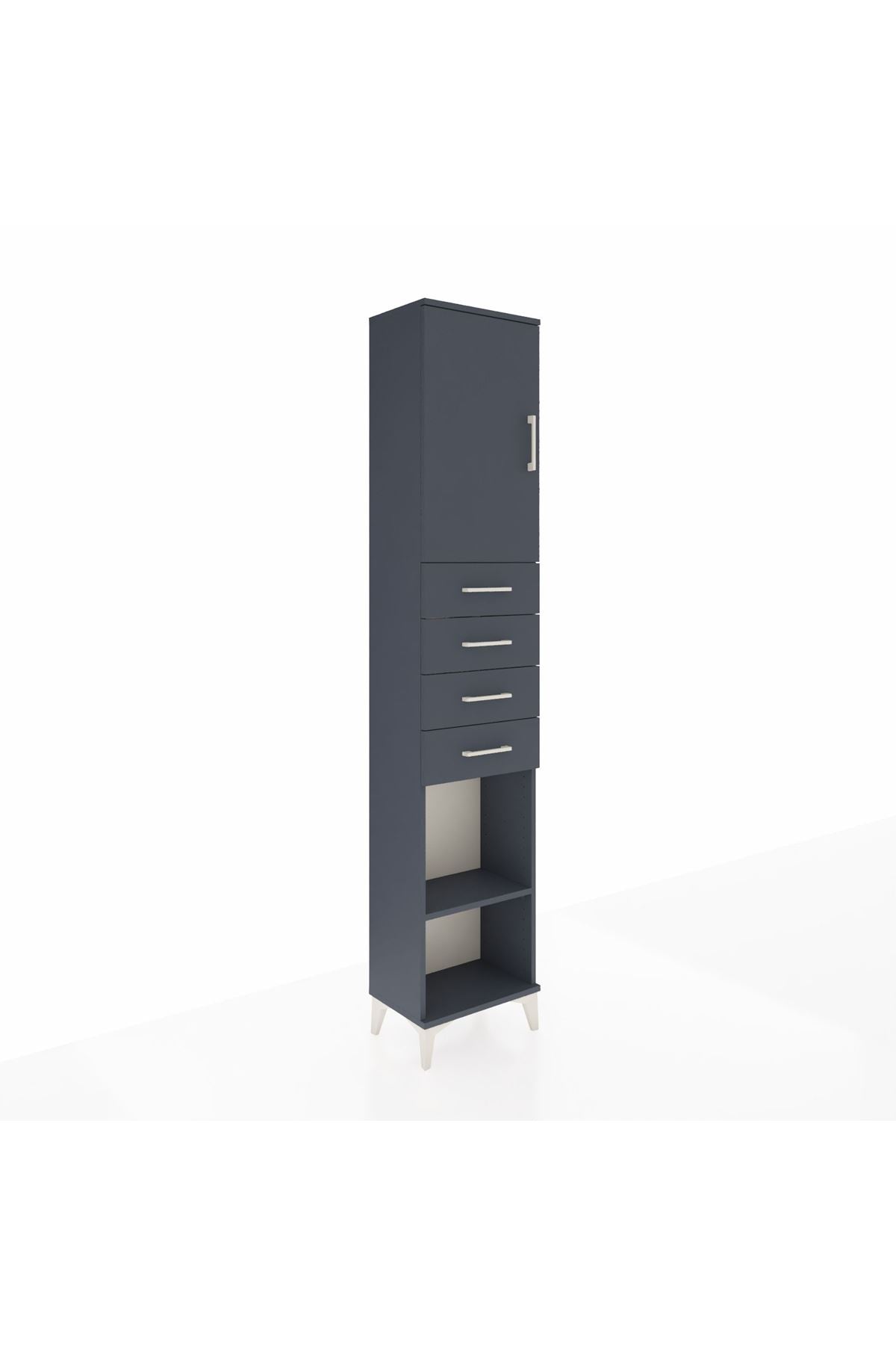 Arges Dolap 3 Raflı 4 Çekmeceli Tek Kapaklı 44x30x221 - S28M218V5A