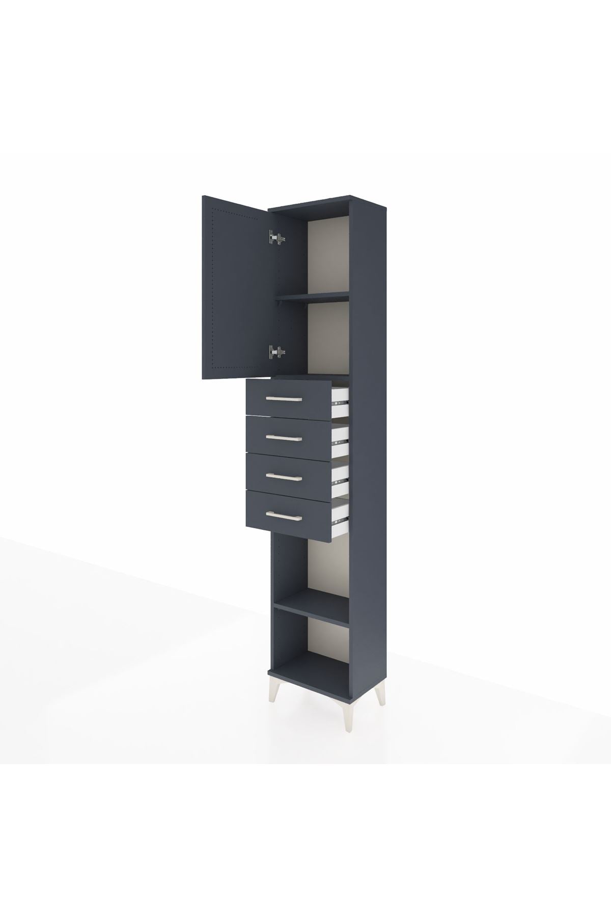 Arges Dolap 3 Raflı 4 Çekmeceli Tek Kapaklı 44x30x221 - S28M218V5A