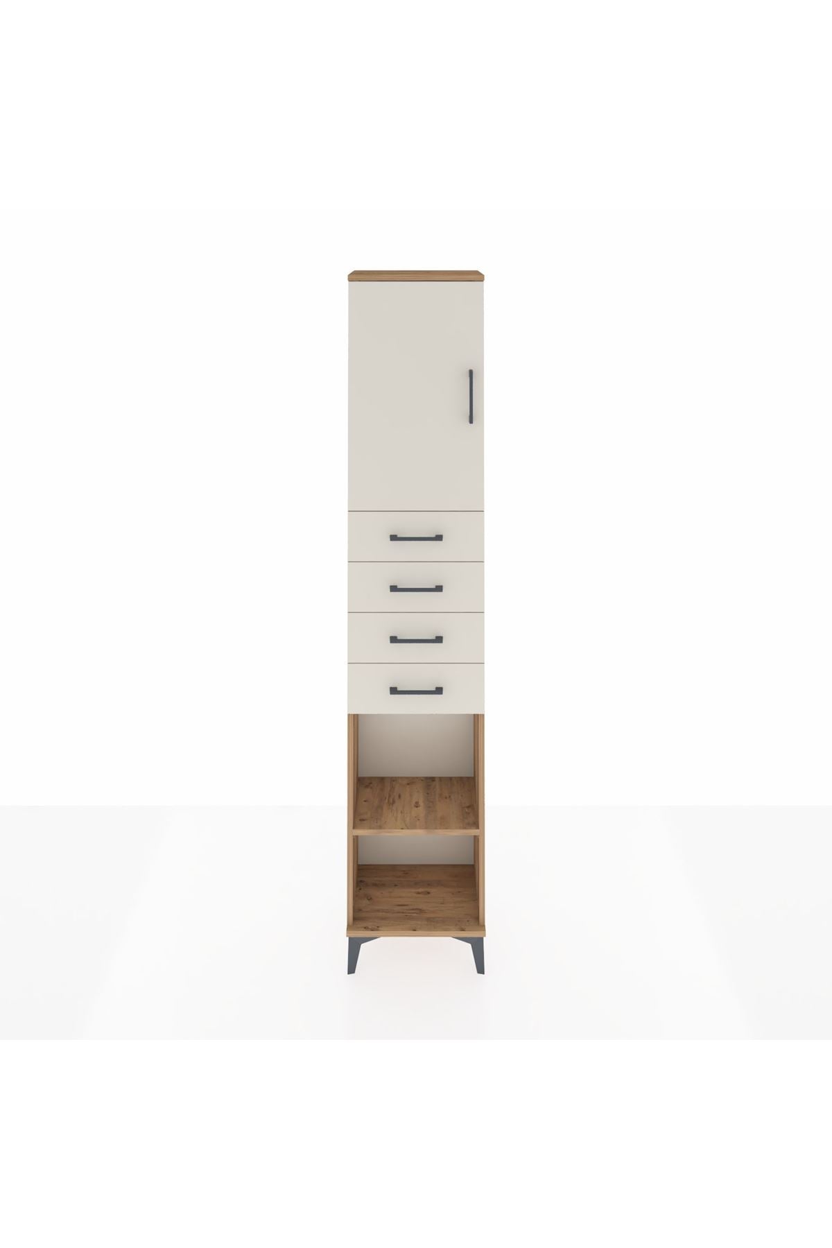 Arges Dolap 3 Raflı 4 Çekmeceli Tek Kapaklı 44x30x221 - S28M218V7A