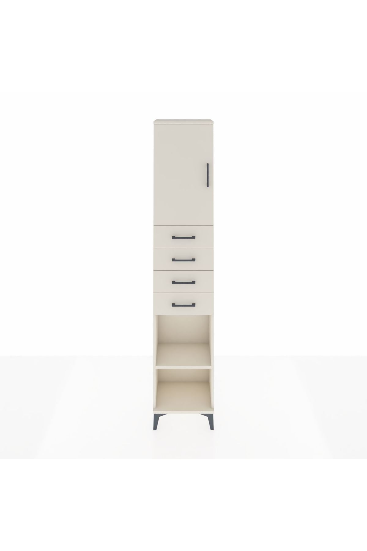 Arges Dolap 3 Raflı 4 Çekmeceli Tek Kapaklı 44x30x221 - S28M219V1A