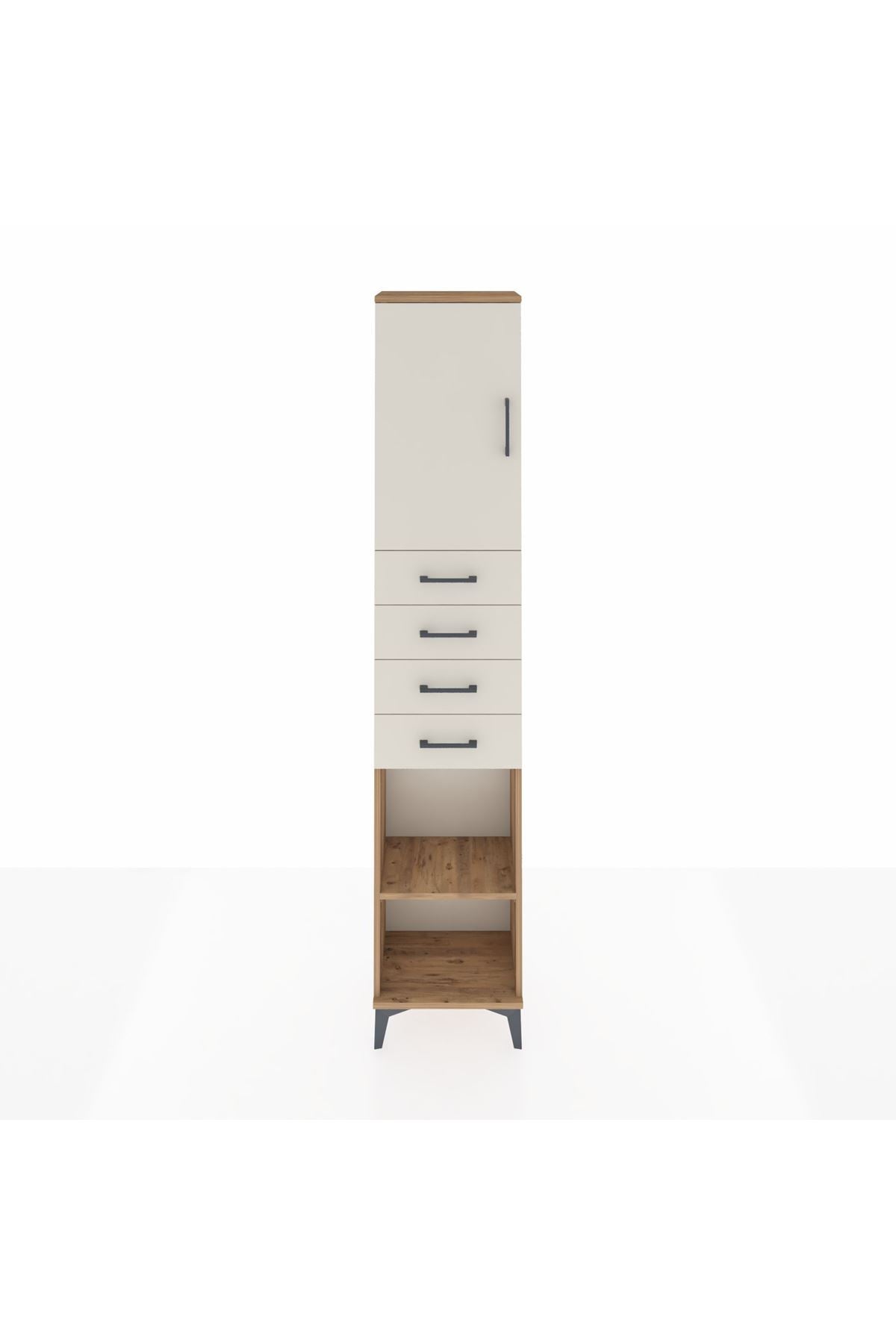 Arges Dolap 3 Raflı 4 Çekmeceli Tek Kapaklı 44x30x221 - S28M219V7A