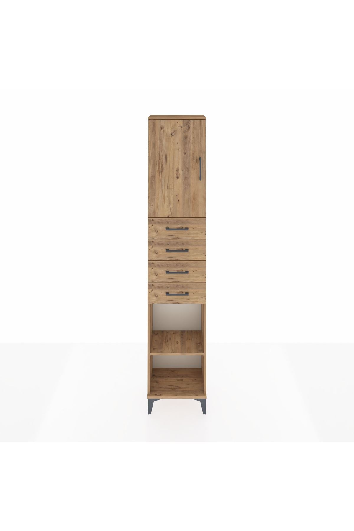 Arges Dolap 3 Raflı 4 Çekmeceli Tek Kapaklı 44x30x221 - S28M219V9A