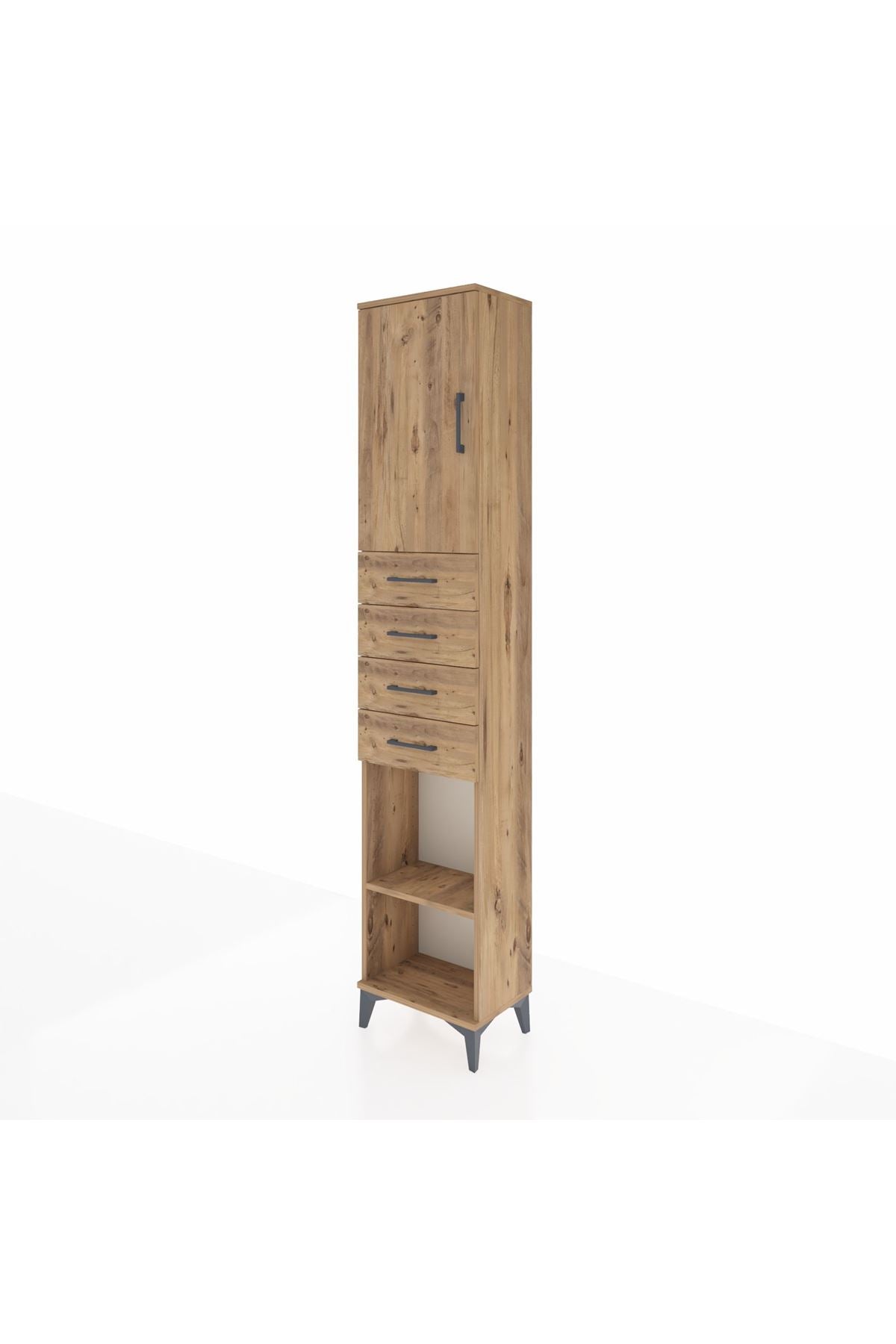 Arges Dolap 3 Raflı 4 Çekmeceli Tek Kapaklı 44x30x221 - S28M219V9A