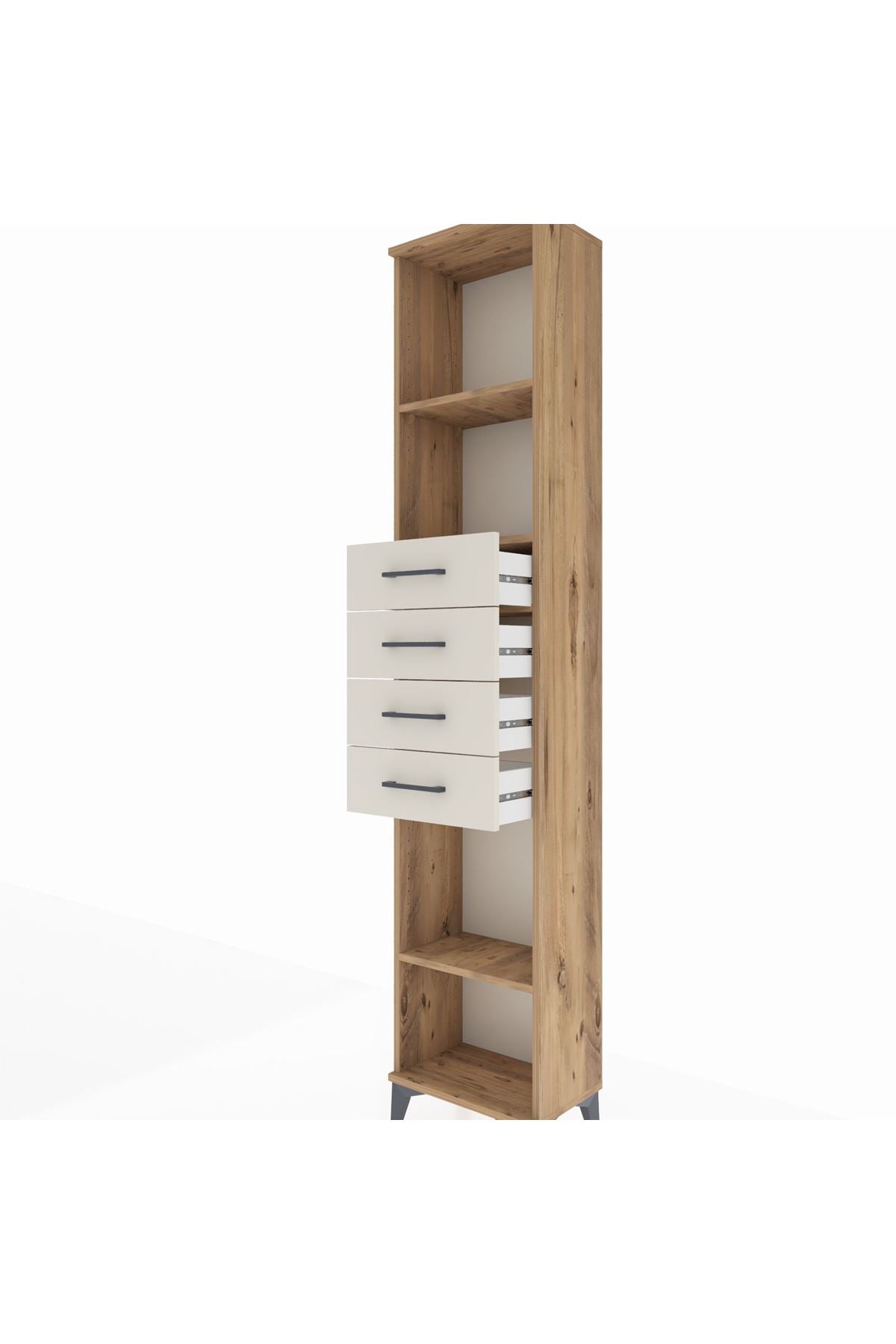 Arges Dolap 3 Raflı 4 Çekmeceli 44x30x221 - S28M220V7A