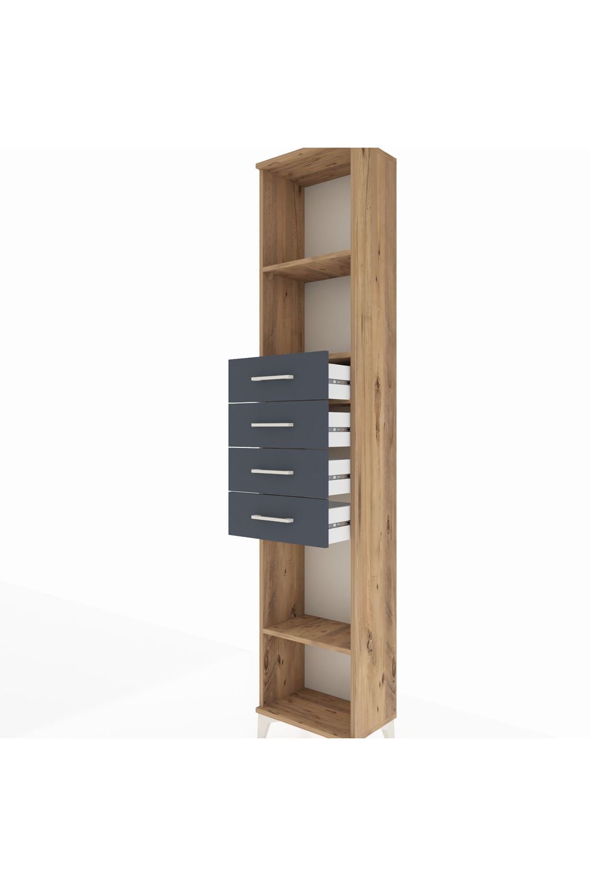Arges Dolap 3 Raflı 4 Çekmeceli 44x30x221 - S28M220V8A