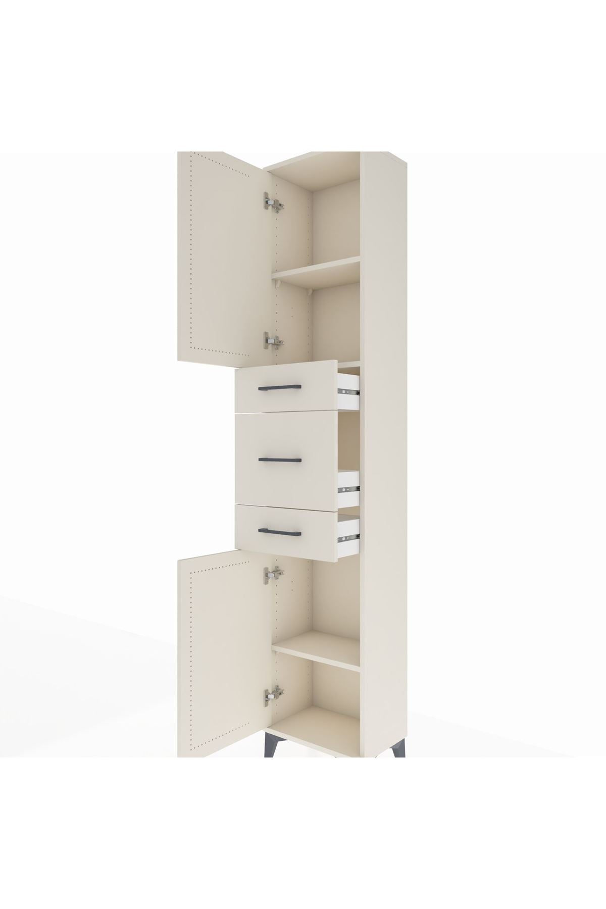 Arges Dolap 3 Raflı 3 Çekmeceli 2 Kapaklı 44x30x221 - S28M221V1A