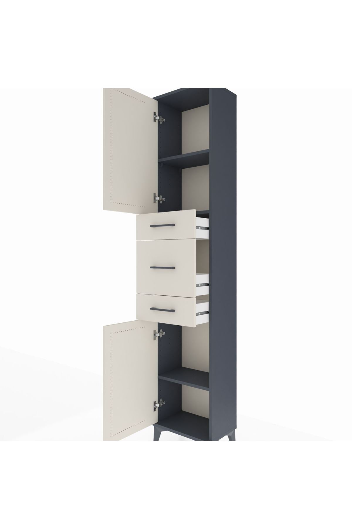 Arges Dolap 3 Raflı 3 Çekmeceli 2 Kapaklı 44x30x221 - S28M221V4A