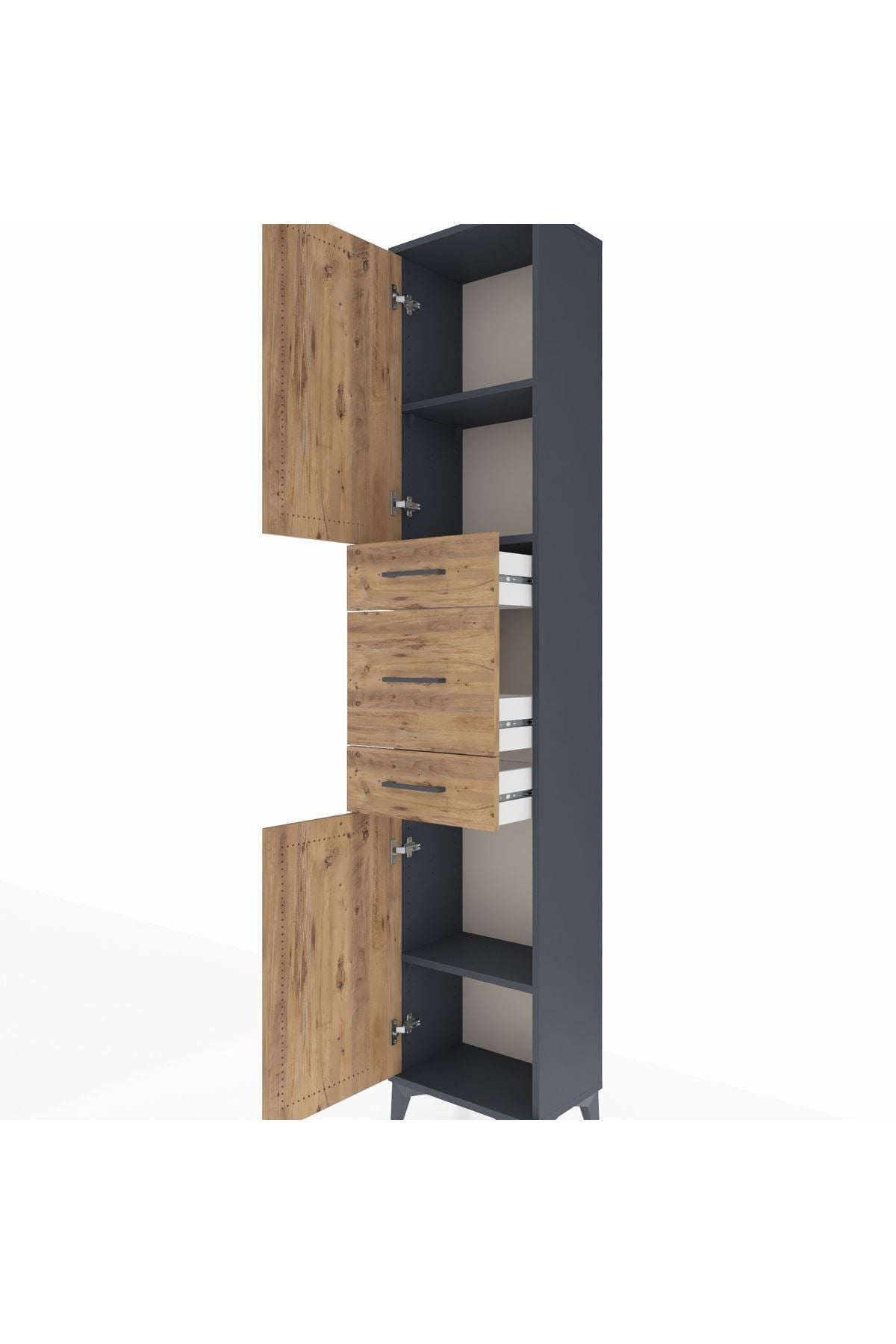 Arges Dolap 3 Raflı 3 Çekmeceli 2 Kapaklı 44x30x221 - S28M221V6A