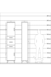 Arges Dolap 3 Raflı 3 Çekmeceli 2 Kapaklı 44x30x221 - S28M221V7A