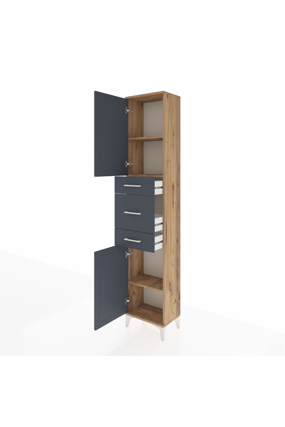 Arges Dolap 3 Raflı 3 Çekmeceli 2 Kapaklı 44x30x221 - S28M221V8A