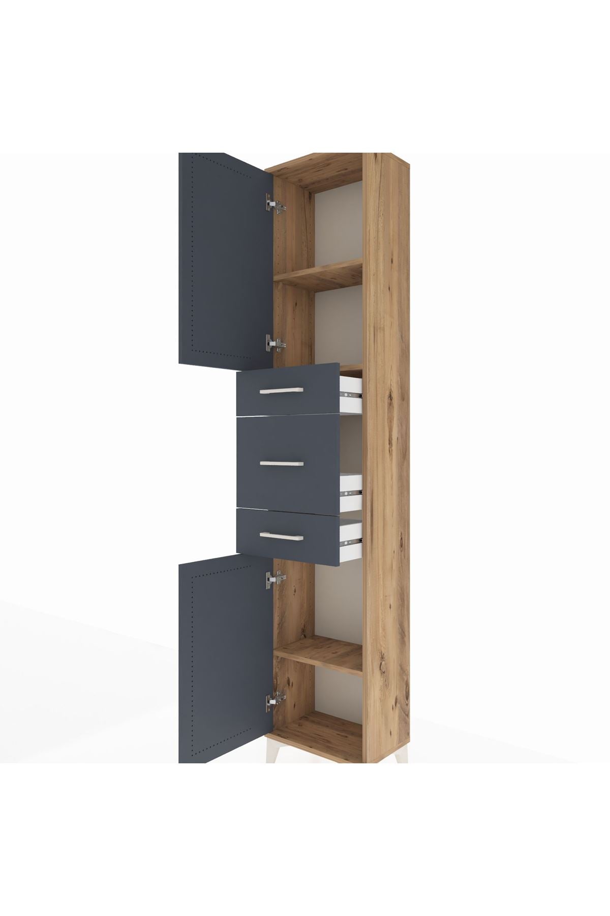 Arges Dolap 3 Raflı 3 Çekmeceli 2 Kapaklı 44x30x221 - S28M221V8A