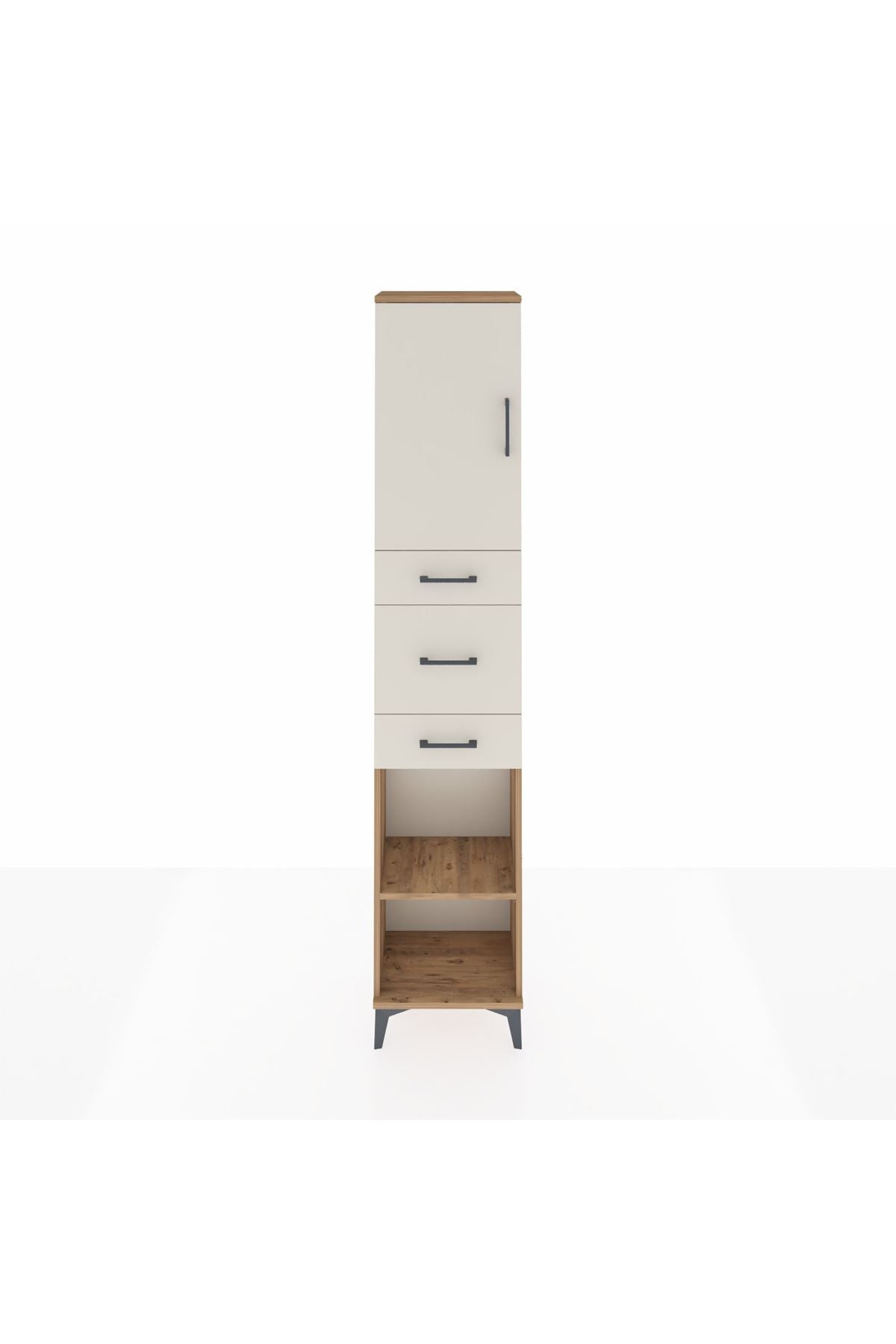 Arges Dolap 3 Raflı 3 Çekmeceli Tek Kapaklı 44x30x221 - S28M222V7A