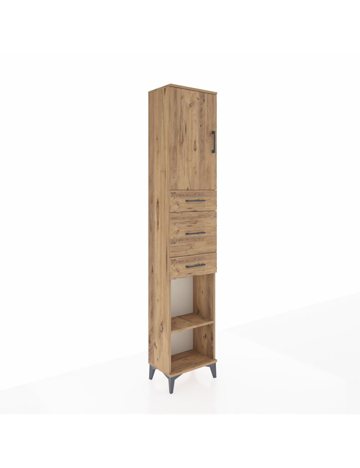 Arges Dolap 3 Raflı 3 Çekmeceli Tek Kapaklı 44x30x221 - S28M222V9A