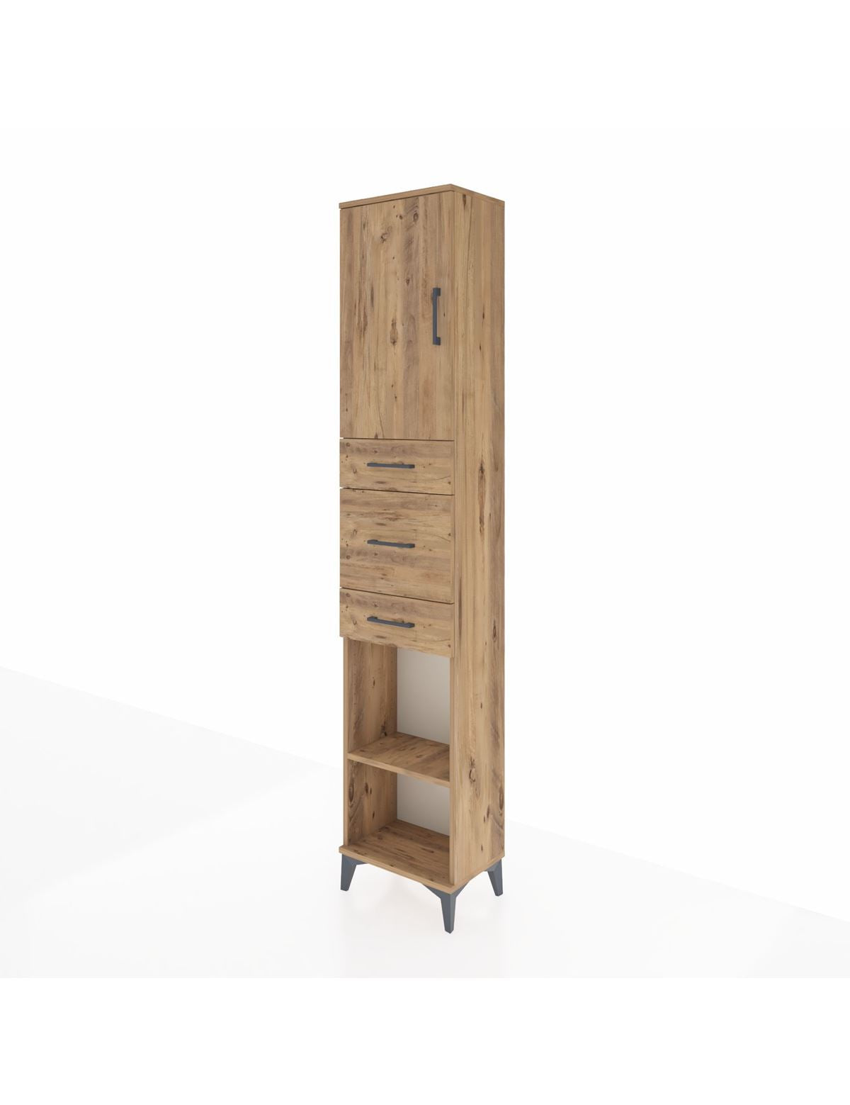 Arges Dolap 3 Raflı 3 Çekmeceli Tek Kapaklı 44x30x221 - S28M222V9A