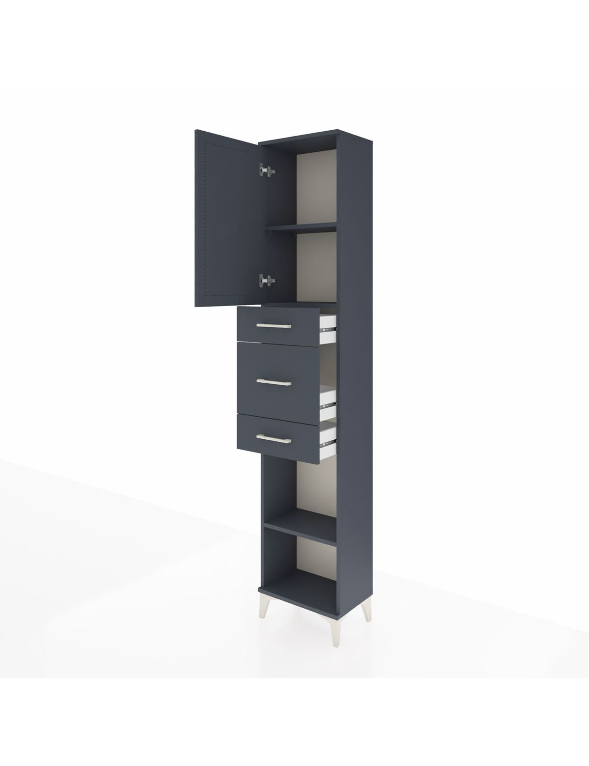 Arges Dolap 3 Raflı 3 Çekmeceli Tek Kapaklı 44x30x221 - S28M223V5A