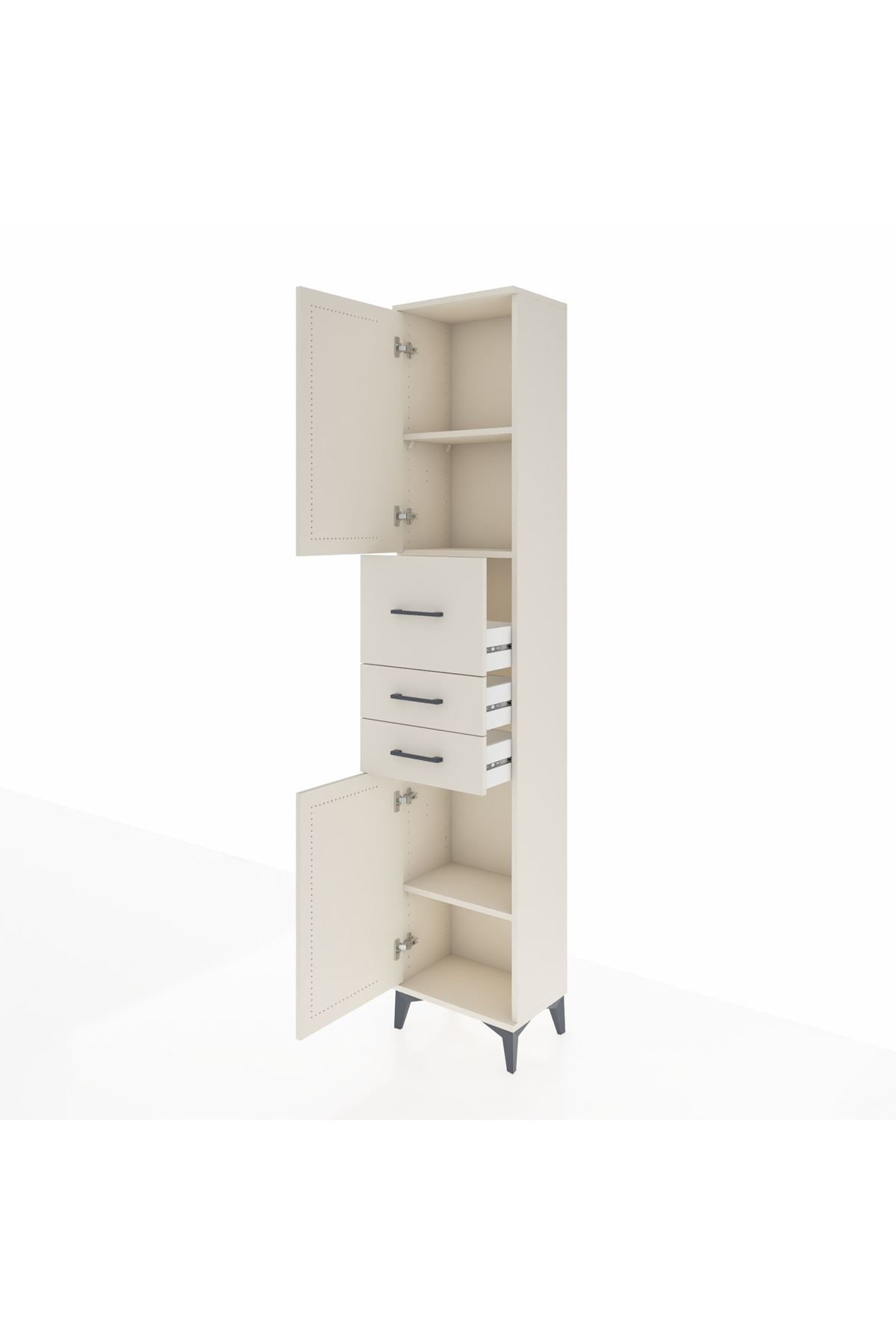Arges Dolap 3 Raflı 3 Çekmeceli 2 Kapaklı 44x30x221 - S28M225V1A