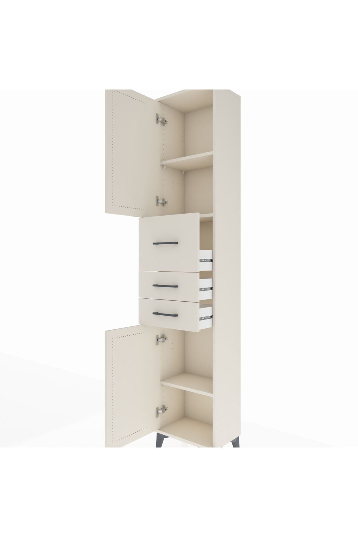 Arges Dolap 3 Raflı 3 Çekmeceli 2 Kapaklı 44x30x221 - S28M225V1A