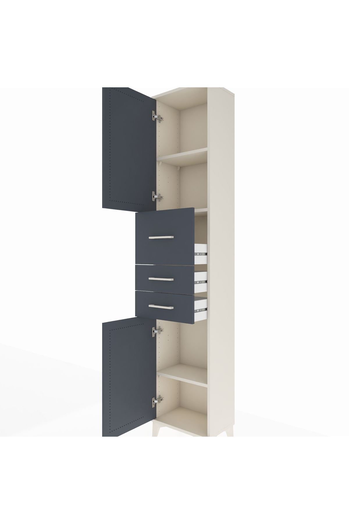 Arges Dolap 3 Raflı 3 Çekmeceli 2 Kapaklı 44x30x221 - S28M225V2A