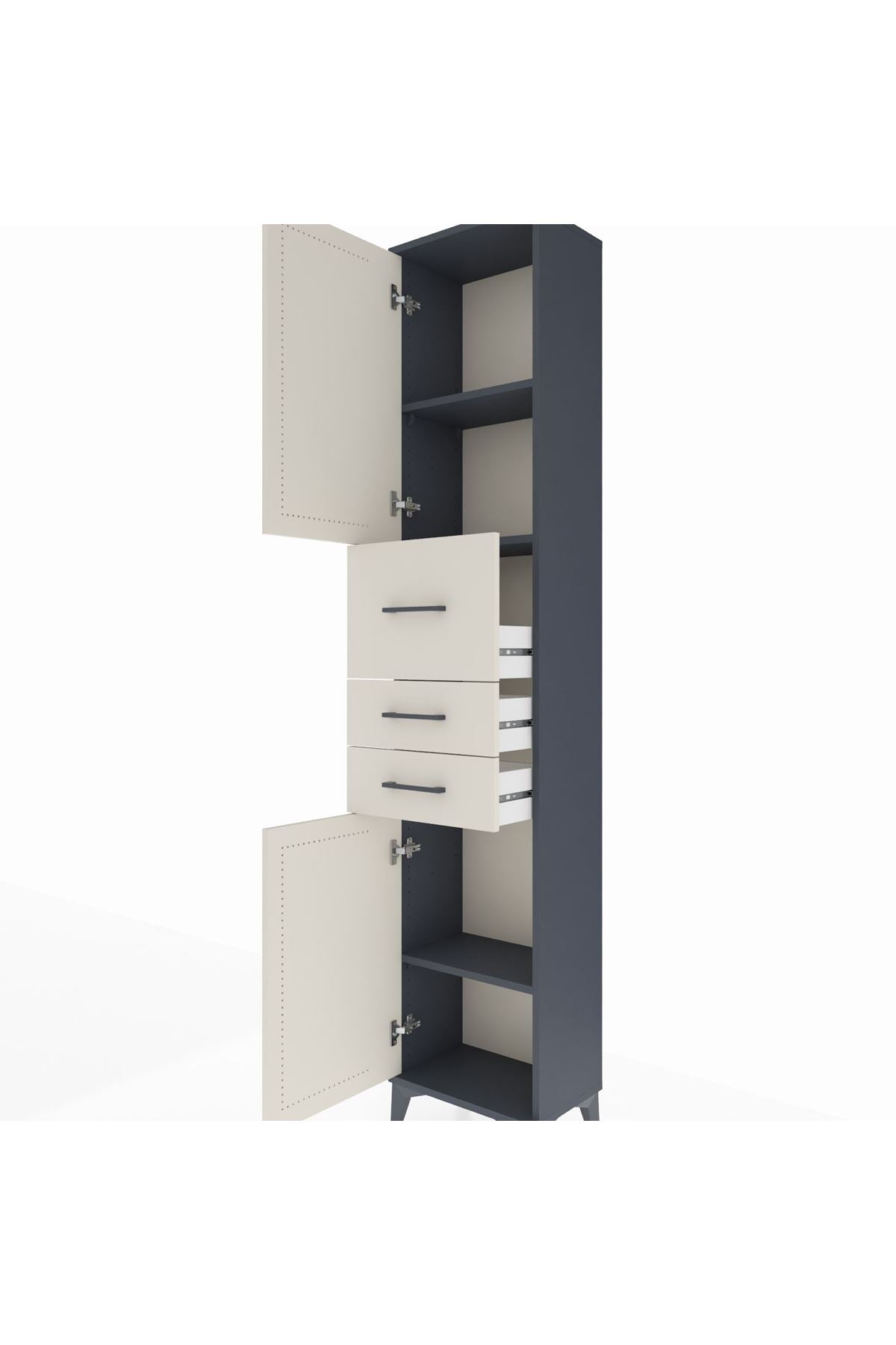 Arges Dolap 3 Raflı 3 Çekmeceli 2 Kapaklı 44x30x221 - S28M225V4A
