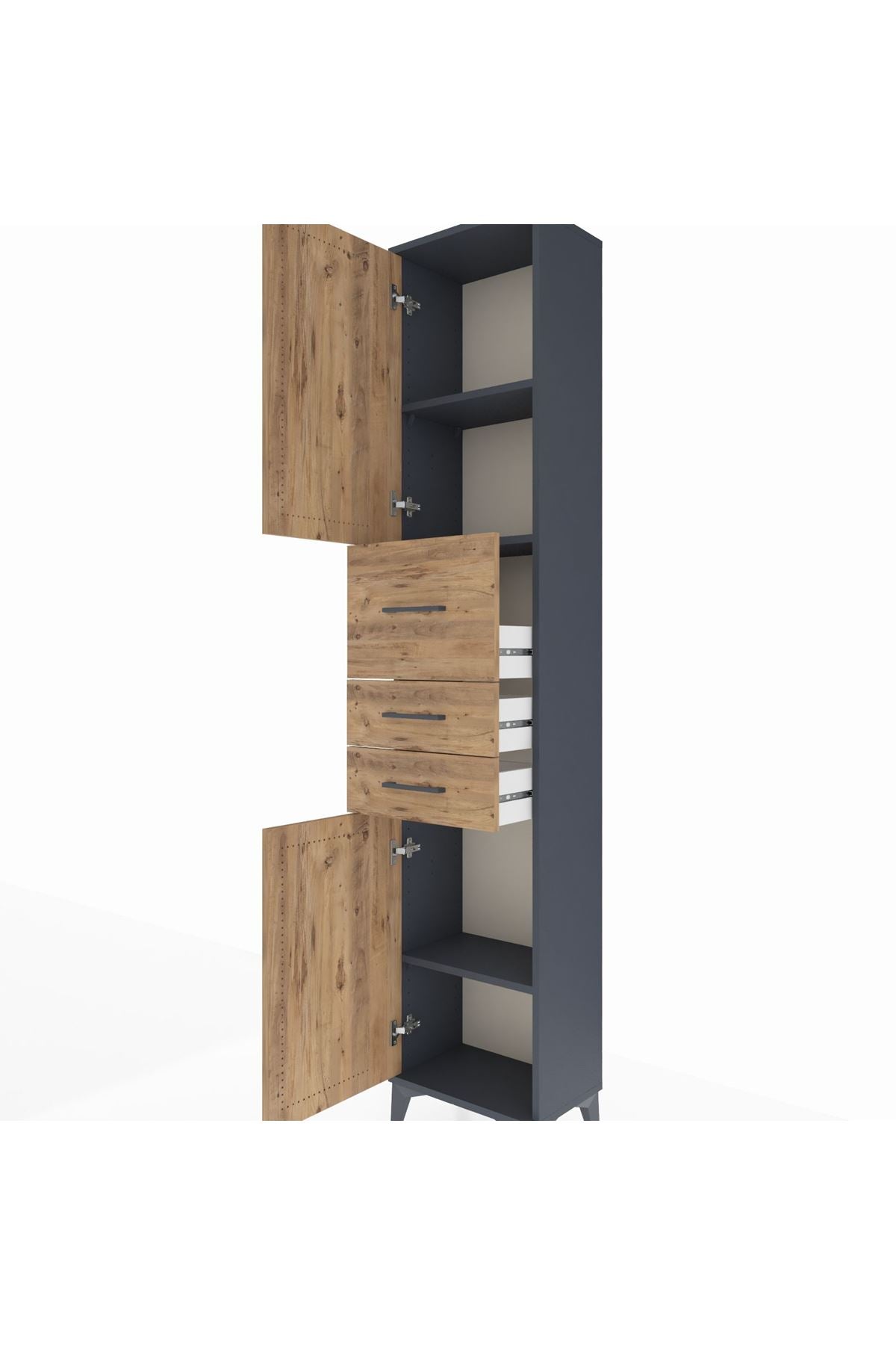 Arges Dolap 3 Raflı 3 Çekmeceli 2 Kapaklı 44x30x221 - S28M225V6A