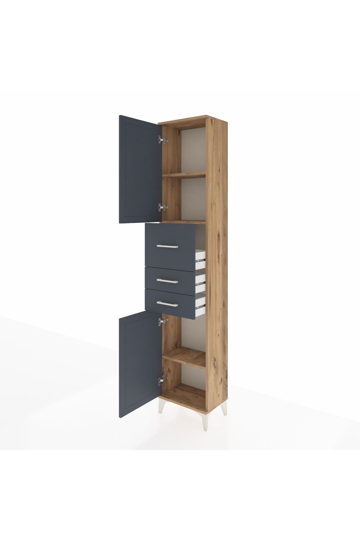 Arges Dolap 3 Raflı 3 Çekmeceli 2 Kapaklı 44x30x221 - S28M225V8A