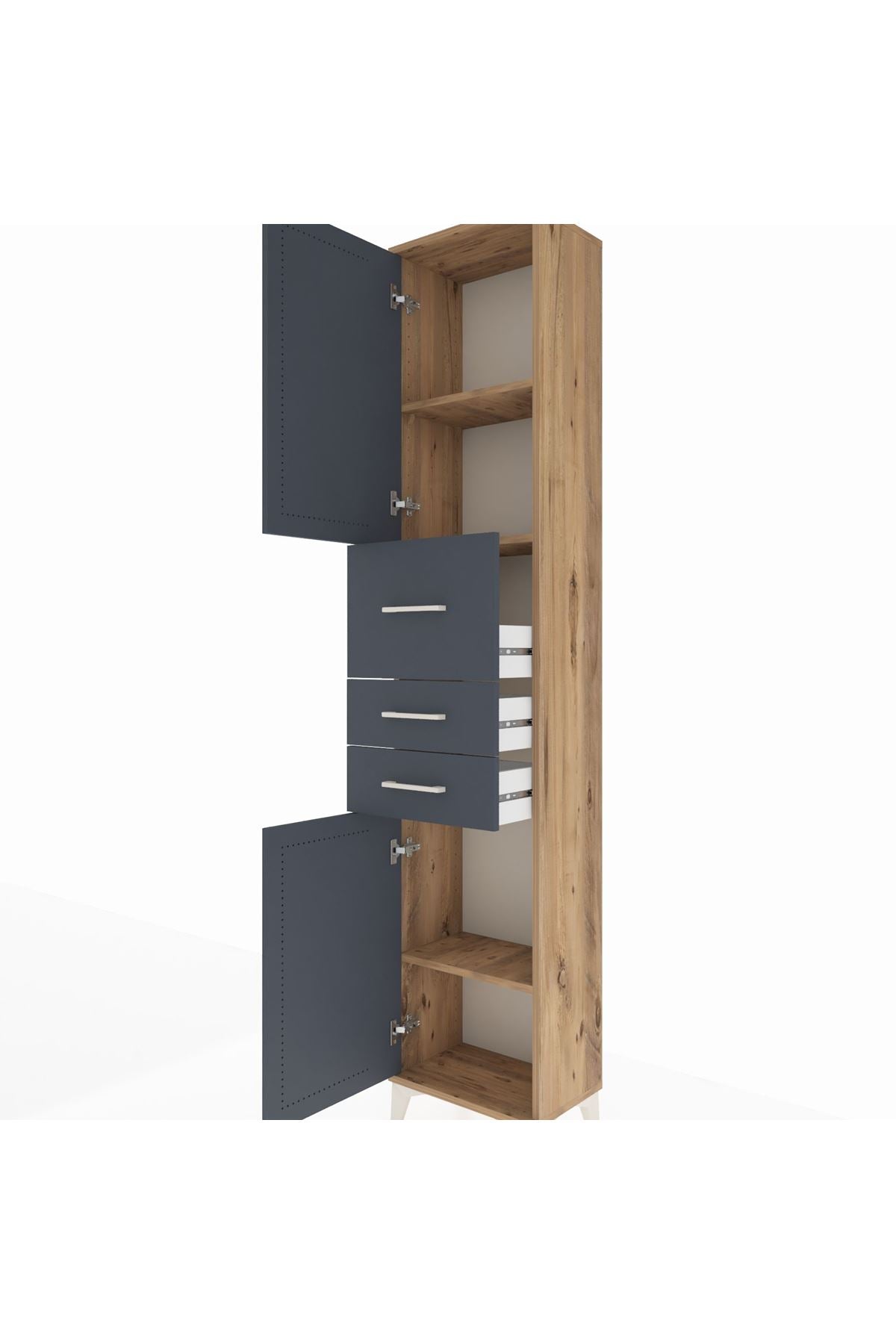Arges Dolap 3 Raflı 3 Çekmeceli 2 Kapaklı 44x30x221 - S28M225V8A