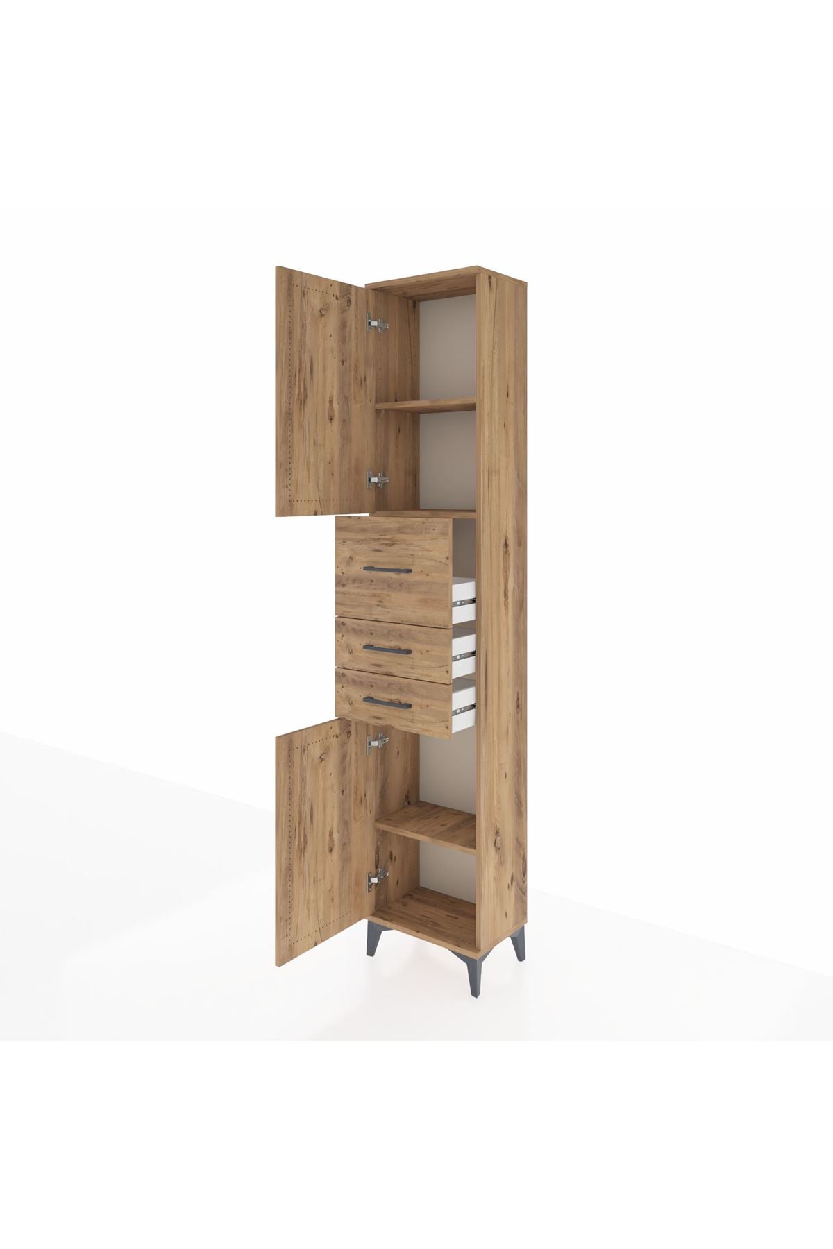 Arges Dolap 3 Raflı 3 Çekmeceli 2 Kapaklı 44x30x221 - S28M225V9A