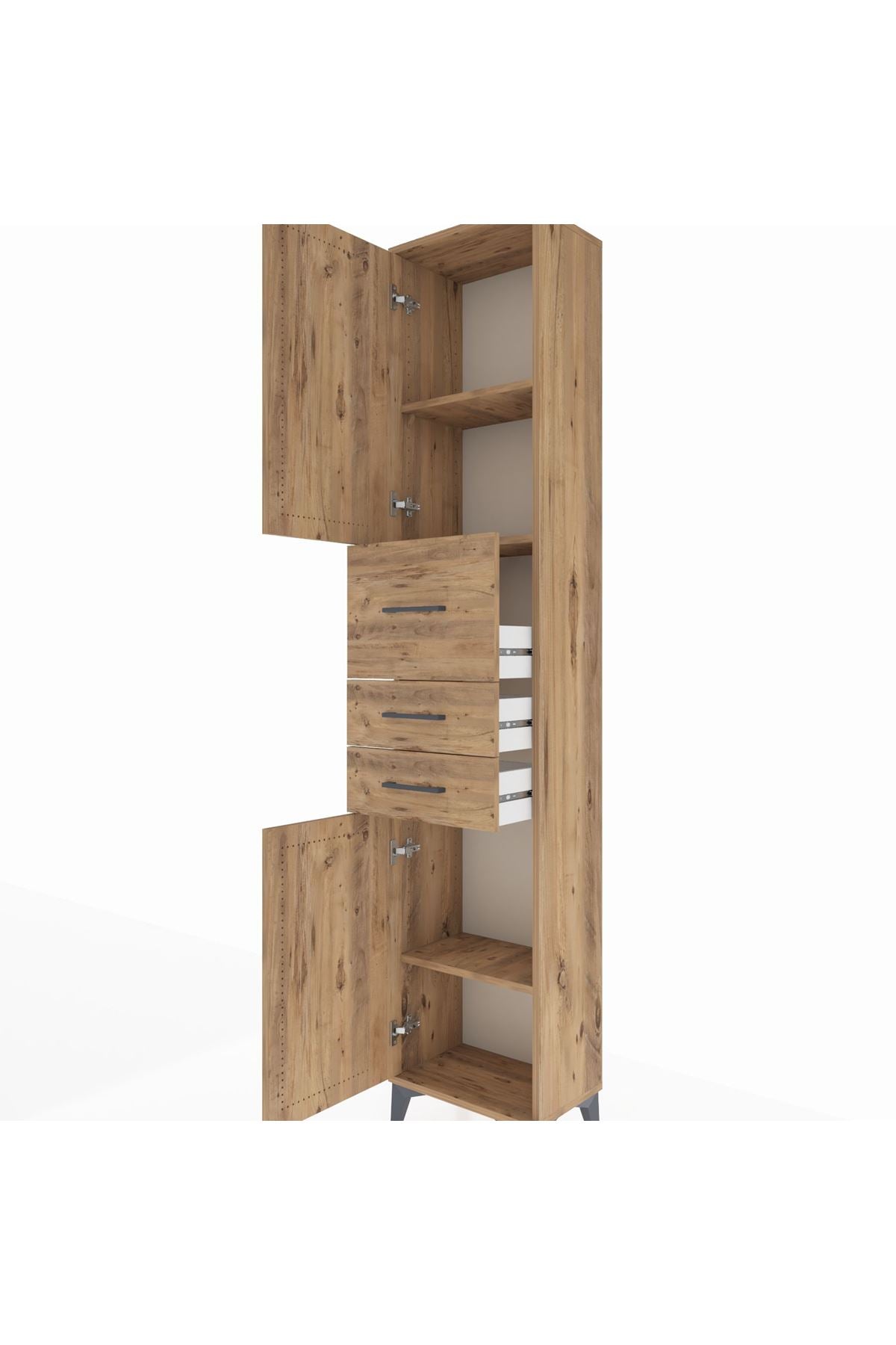 Arges Dolap 3 Raflı 3 Çekmeceli 2 Kapaklı 44x30x221 - S28M225V9A