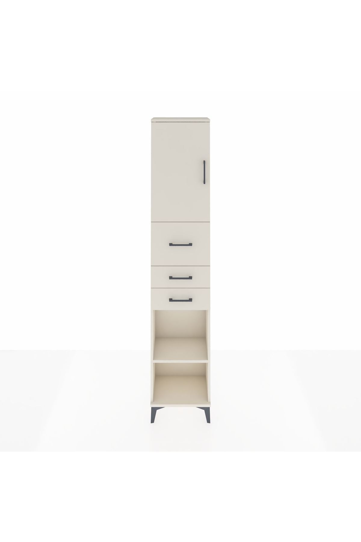 Arges Dolap 3 Raflı 3 Çekmeceli Tek Kapaklı 44x30x221 - S28M226V1A