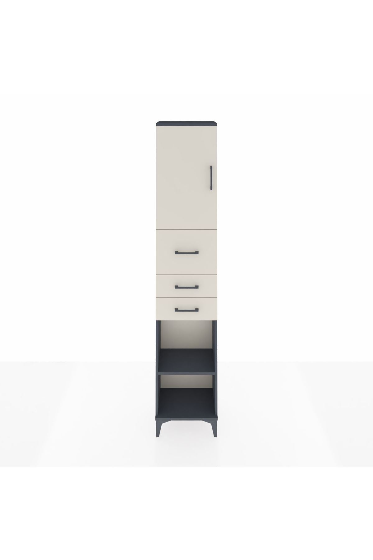 Arges Dolap 3 Raflı 3 Çekmeceli Tek Kapaklı 44x30x221 - S28M226V4A