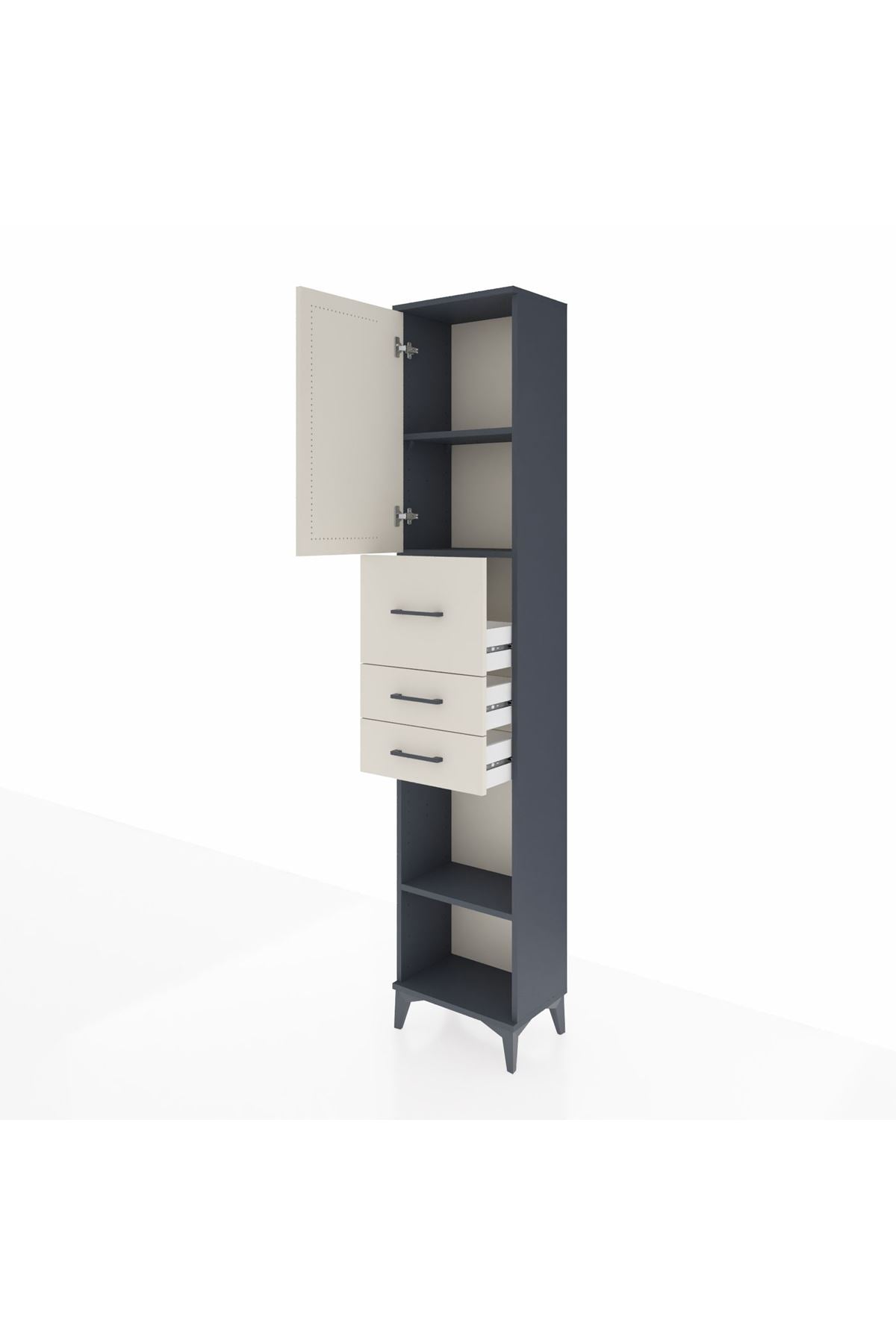 Arges Dolap 3 Raflı 3 Çekmeceli Tek Kapaklı 44x30x221 - S28M226V4A