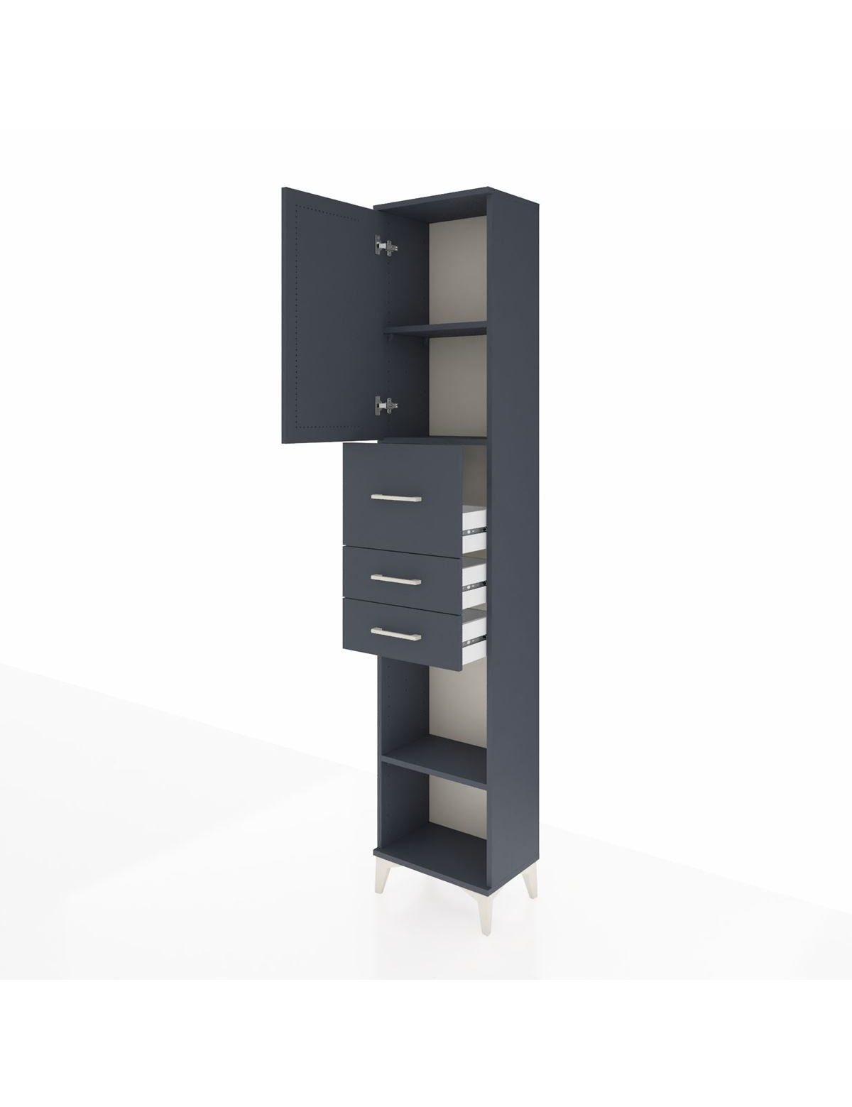 Arges Dolap 3 Raflı 3 Çekmeceli Tek Kapaklı 44x30x221 - S28M226V5A