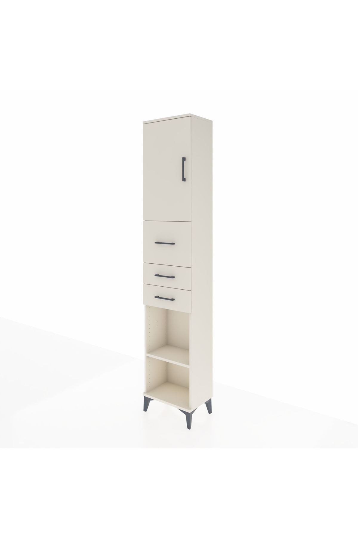 Arges Dolap 3 Raflı 3 Çekmeceli Tek Kapaklı 44x30x221 - S28M227V1A