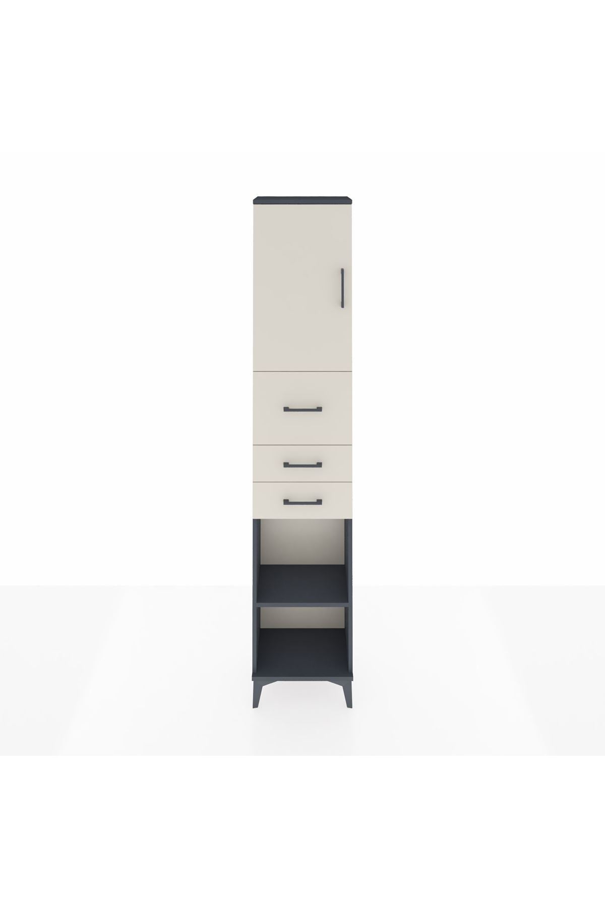 Arges Dolap 3 Raflı 3 Çekmeceli Tek Kapaklı 44x30x221 - S28M227V4A