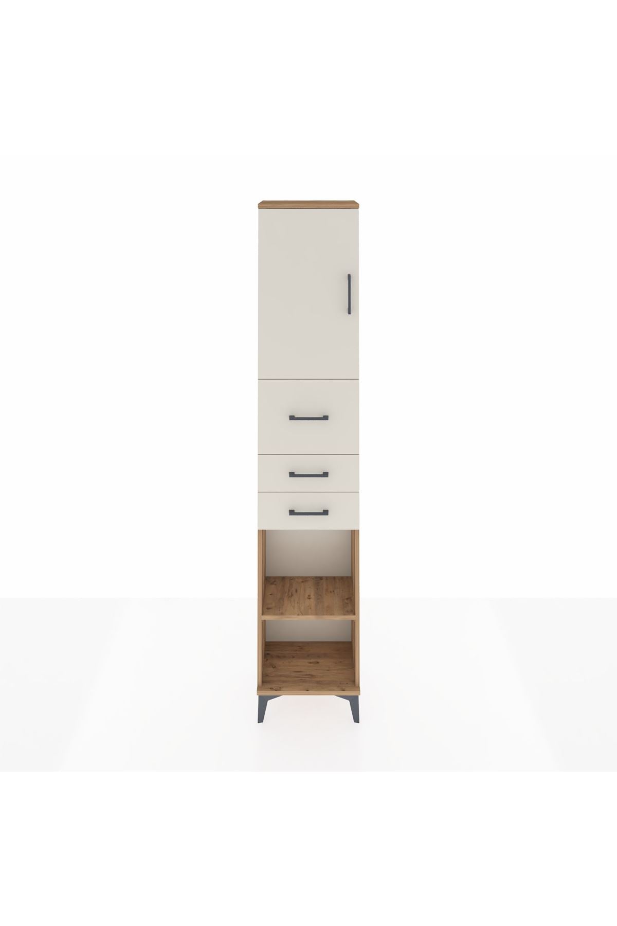 Arges Dolap 3 Raflı 3 Çekmeceli Tek Kapaklı 44x30x221 - S28M227V7A