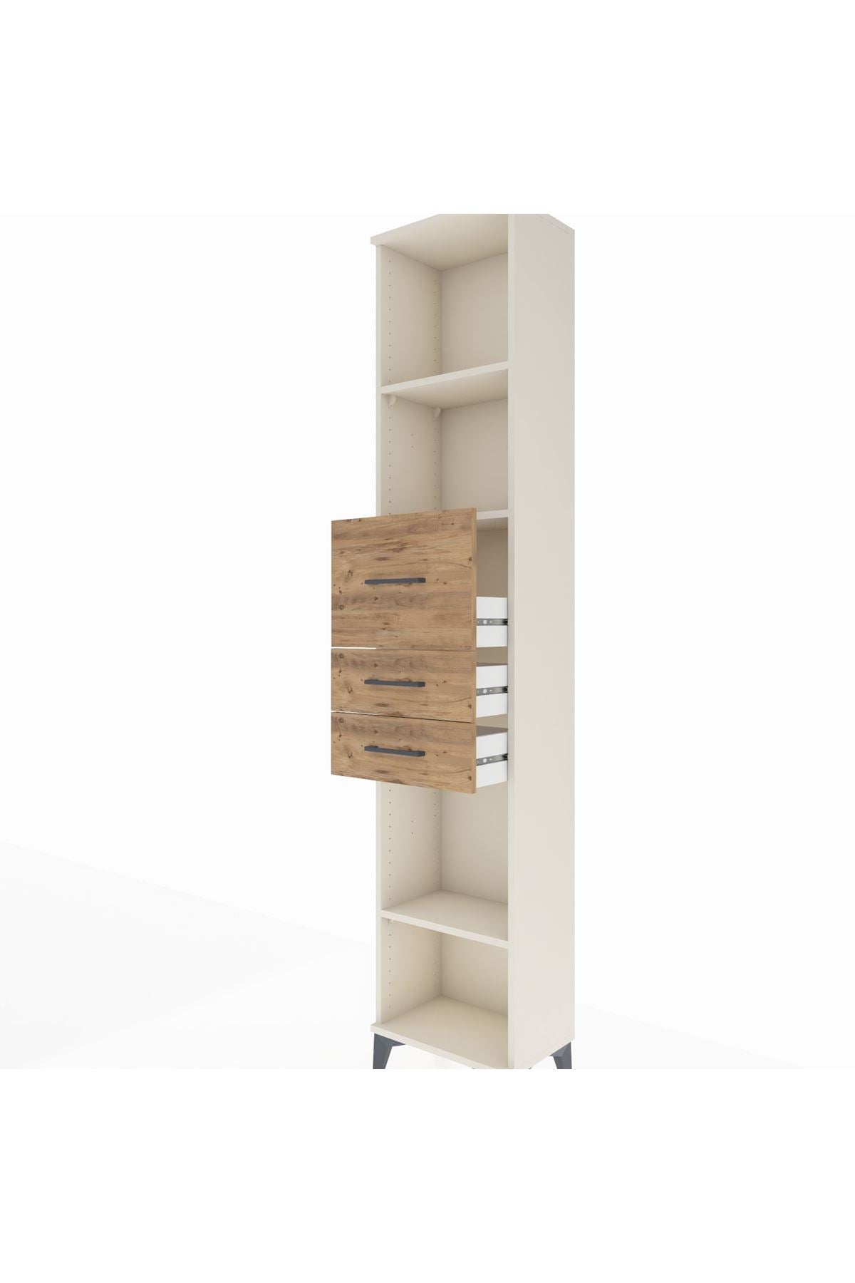 Arges Dolap 3 Raflı 3 Çekmeceli 44x30x221 - S28M228V3A
