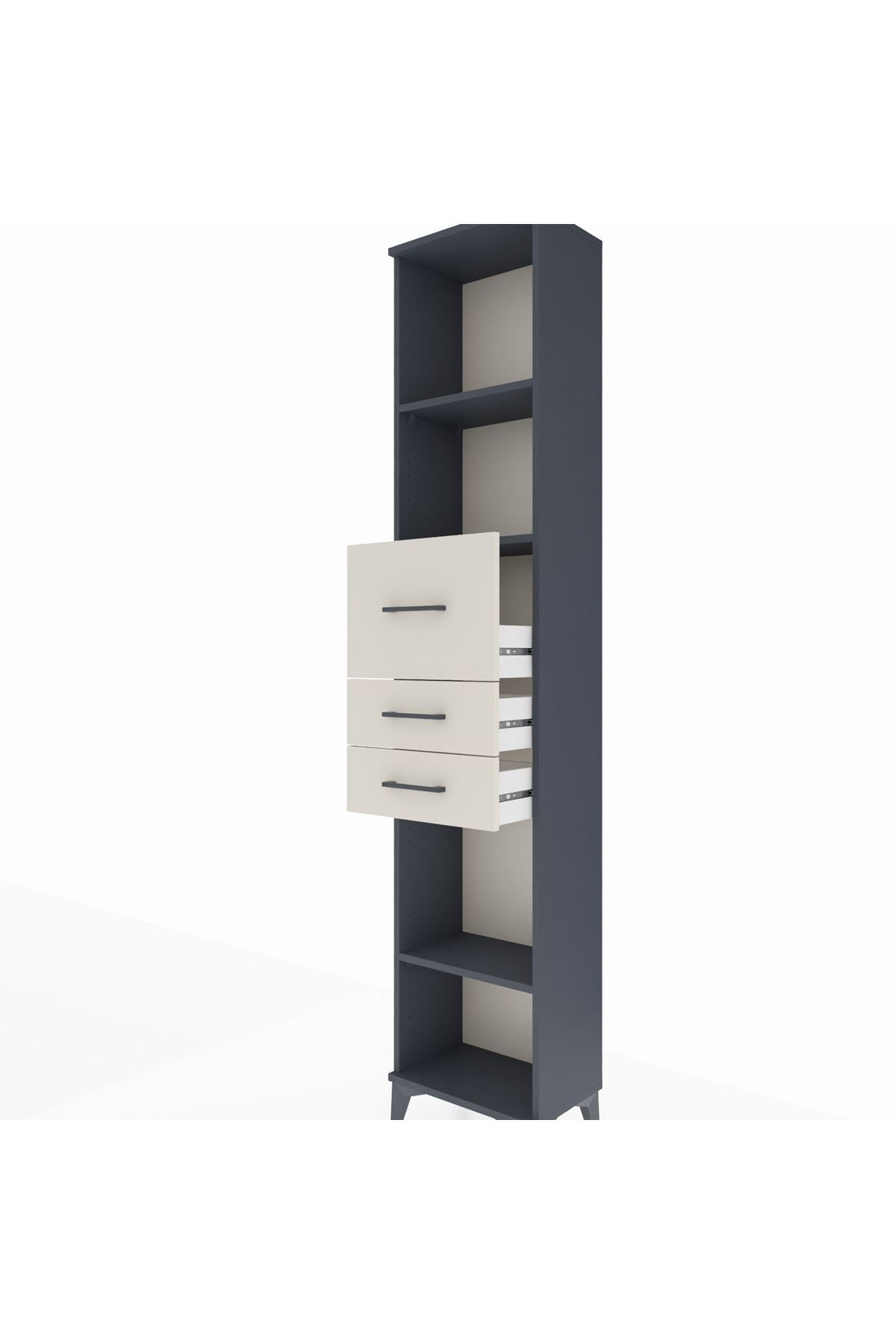 Arges Dolap 3 Raflı 3 Çekmeceli 44x30x221 - S28M228V4A