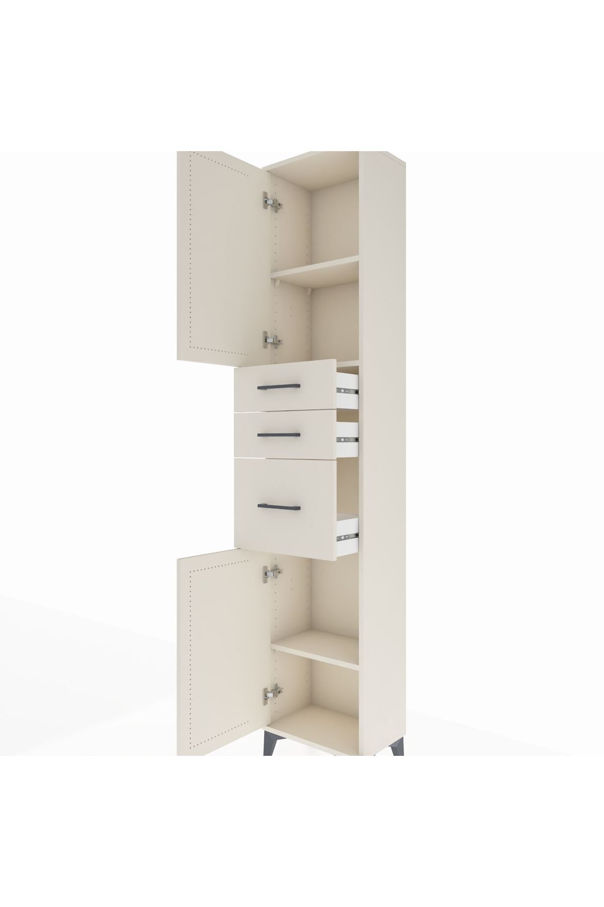 Arges Dolap 3 Raflı 3 Çekmeceli 2 Kapaklı 44x30x221 - S28M229V1A