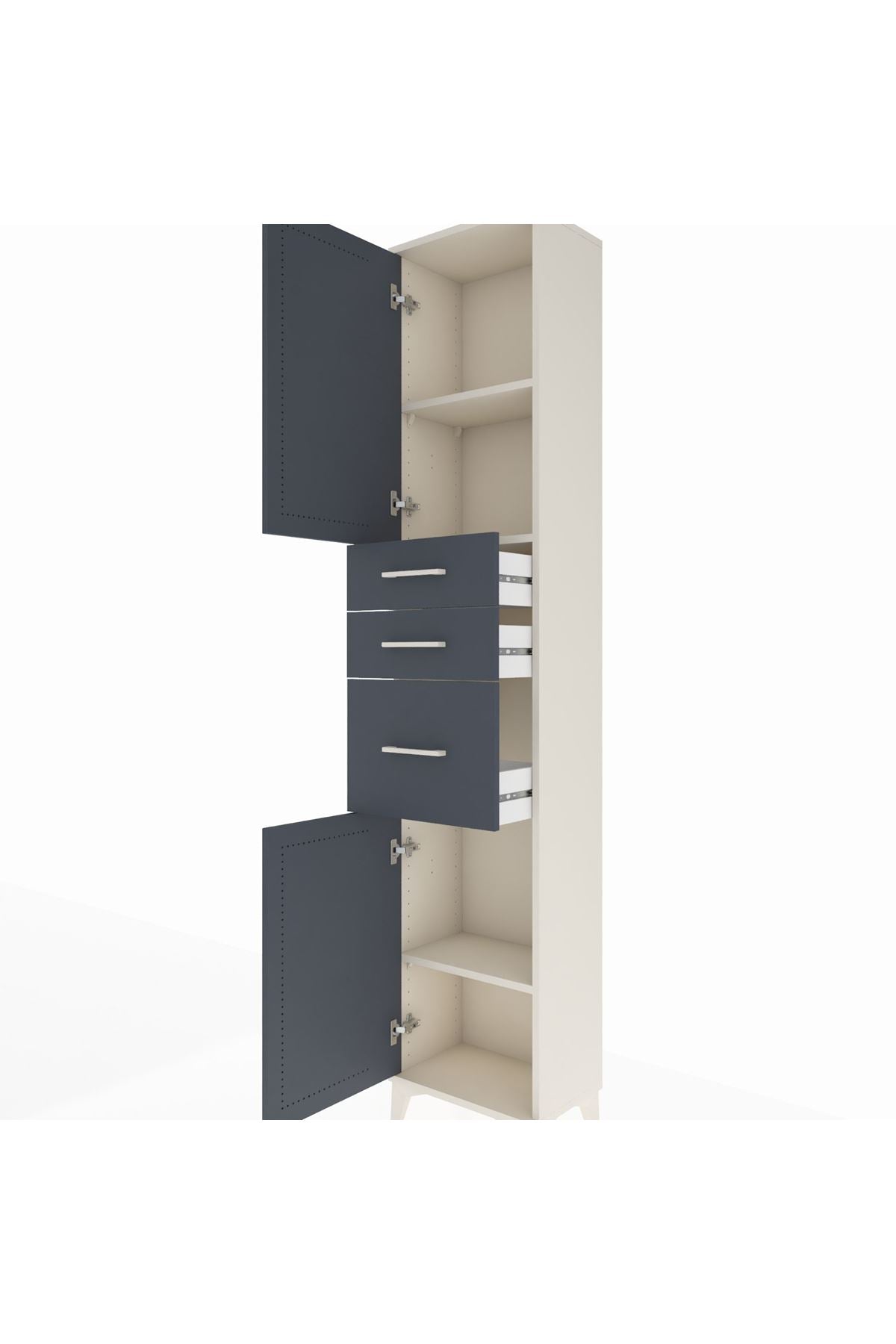 Arges Dolap 3 Raflı 3 Çekmeceli 2 Kapaklı 44x30x221 - S28M229V2A