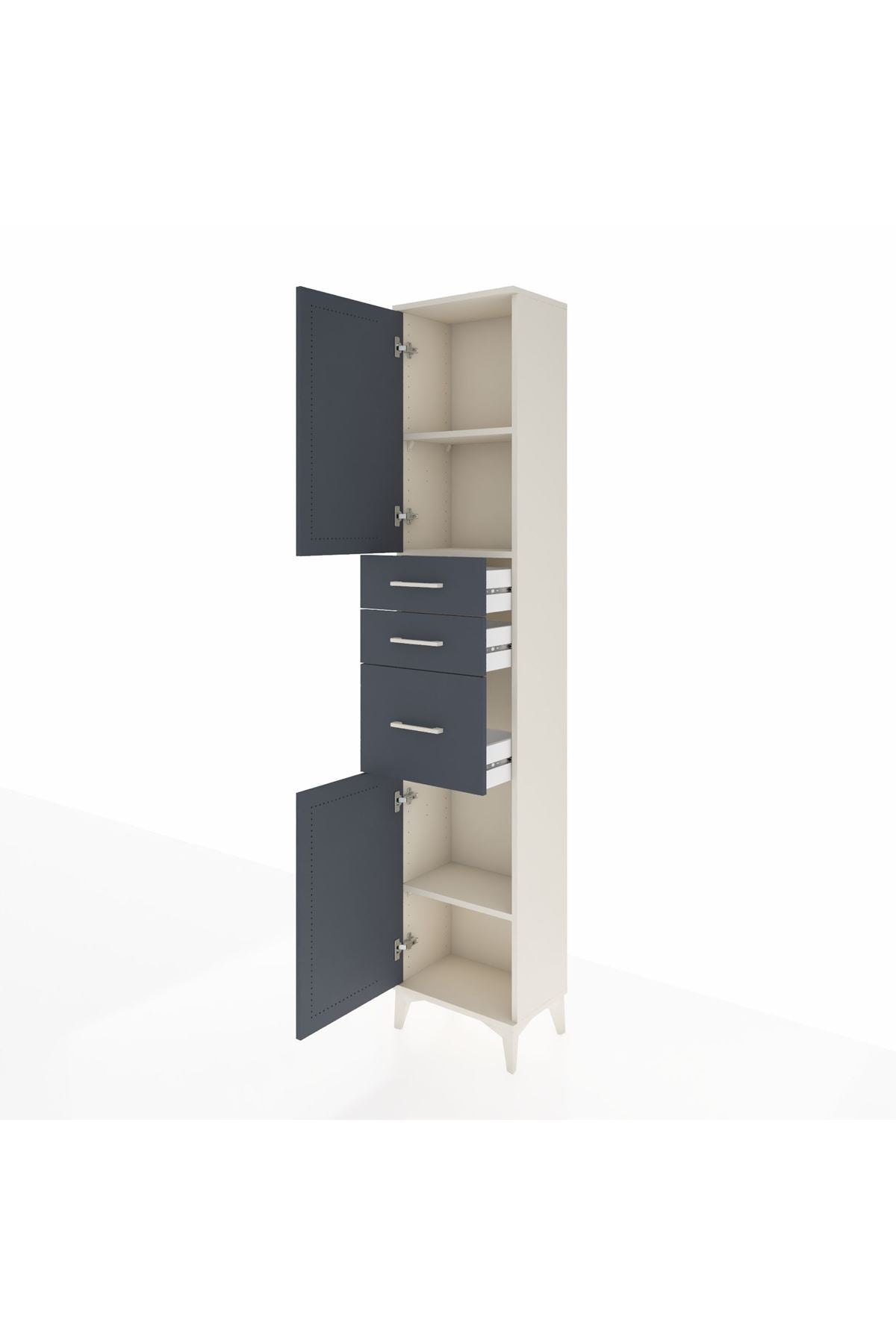 Arges Dolap 3 Raflı 3 Çekmeceli 2 Kapaklı 44x30x221 - S28M229V2A