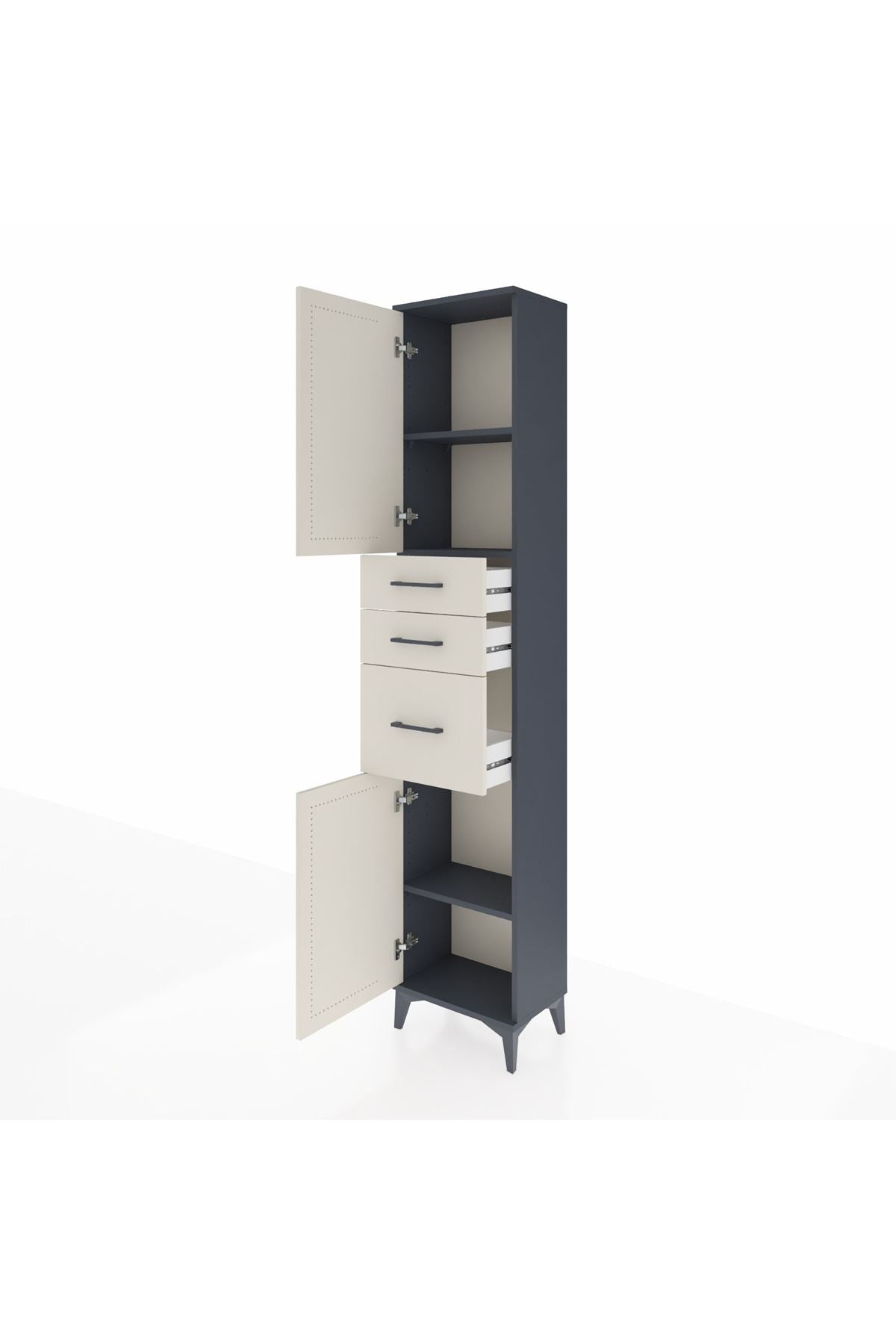 Arges Dolap 3 Raflı 3 Çekmeceli 2 Kapaklı 44x30x221 - S28M229V4A