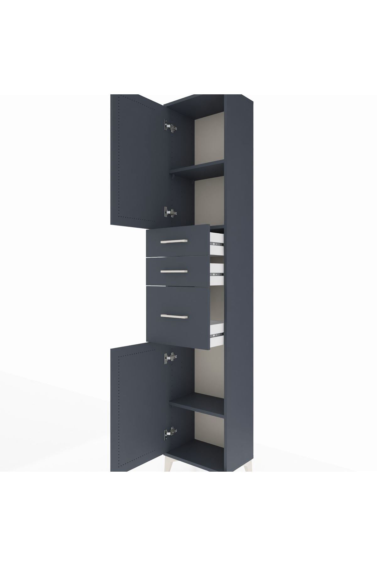 Arges Dolap 3 Raflı 3 Çekmeceli 2 Kapaklı 44x30x221 - S28M229V5A