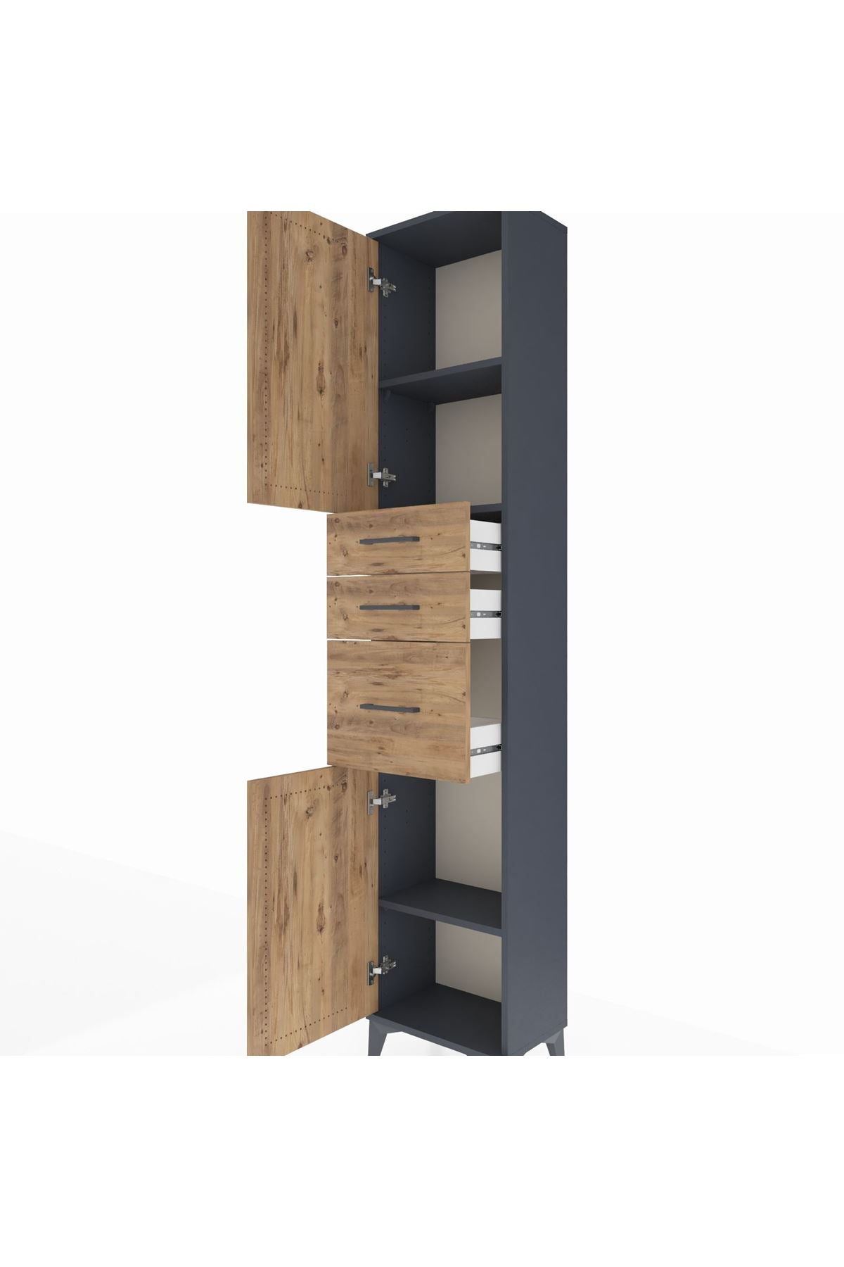Arges Dolap 3 Raflı 3 Çekmeceli 2 Kapaklı 44x30x221 - S28M229V6A