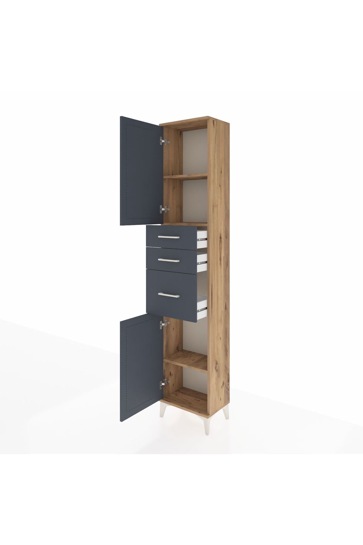 Arges Dolap 3 Raflı 3 Çekmeceli 2 Kapaklı 44x30x221 - S28M229V8A